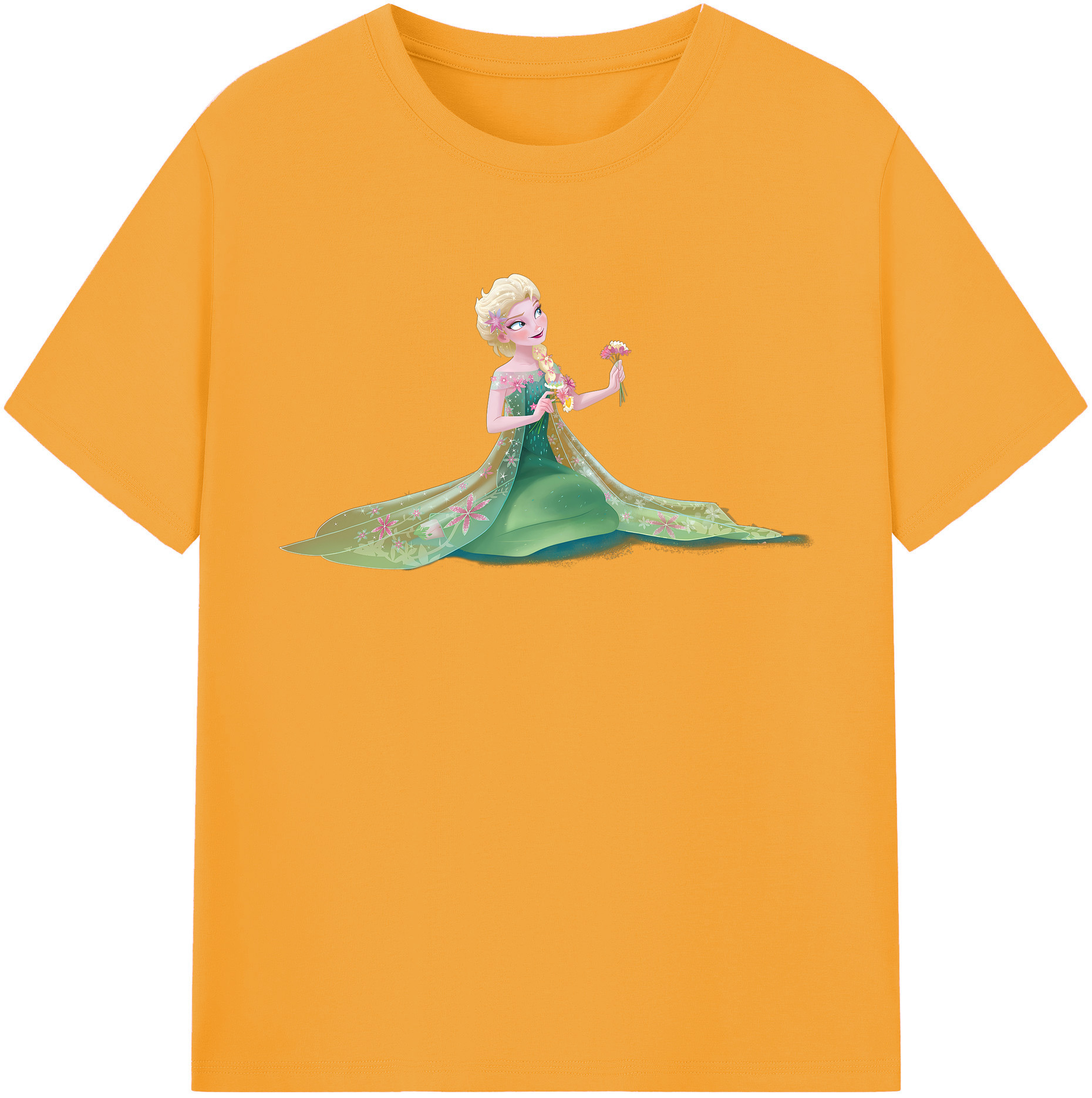 （画像用） アナと雪の女王 アンナ エルサ Frozen Anna Elsa レディースカジュアルプリントTシャツ（綿100％）