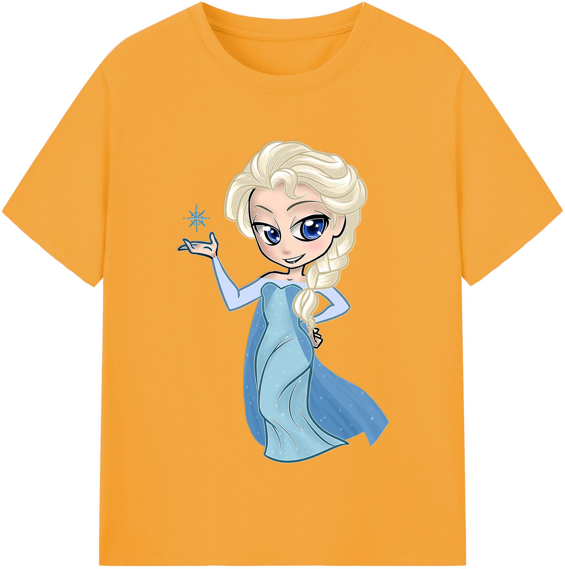 （画像用） アナと雪の女王 アンナ エルサ Frozen Anna Elsa レディースカジュアルプリントTシャツ（綿100％）