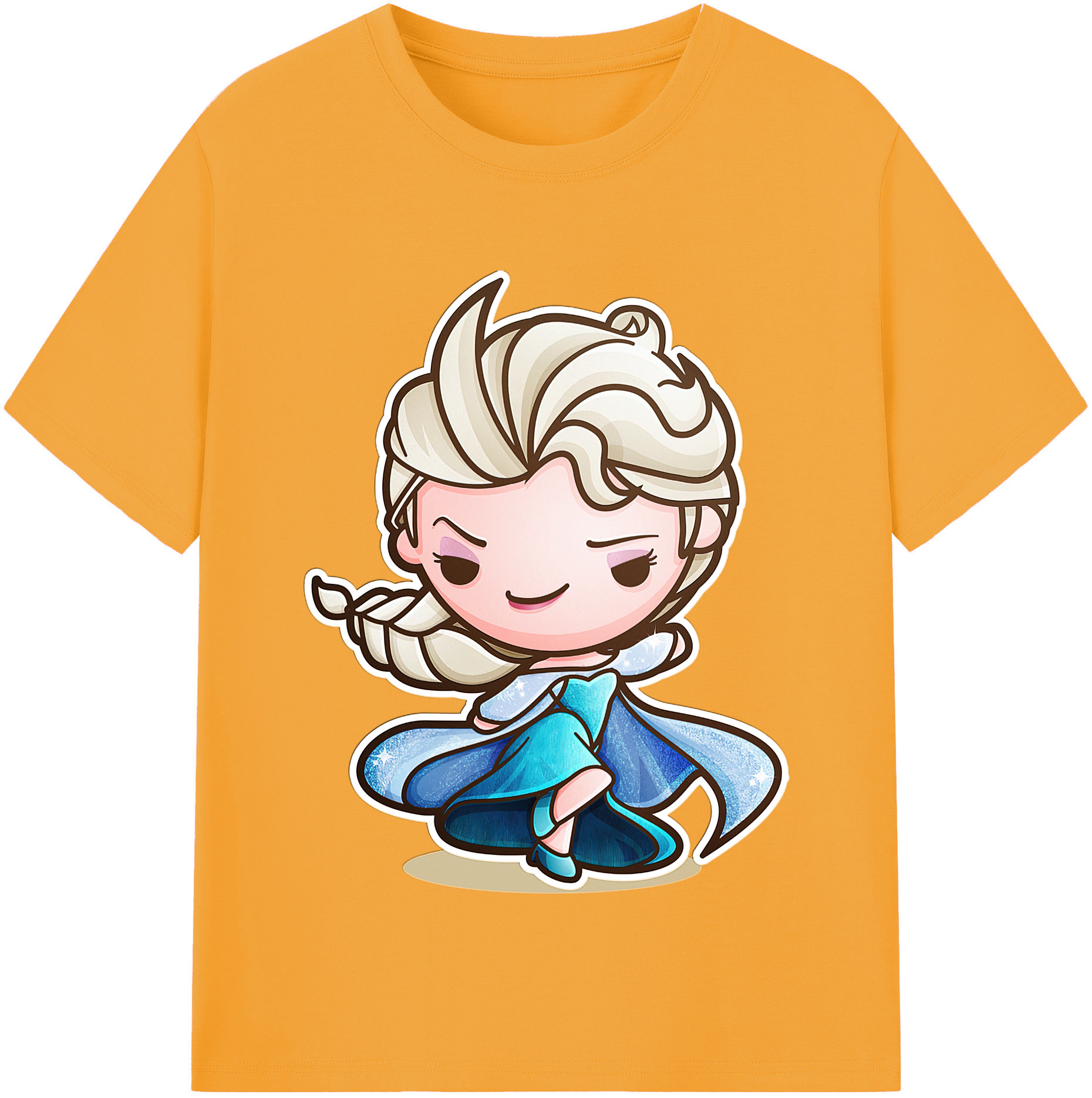 （画像用） アナと雪の女王 アンナ エルサ Frozen Anna Elsa レディースカジュアルプリントTシャツ（綿100％）