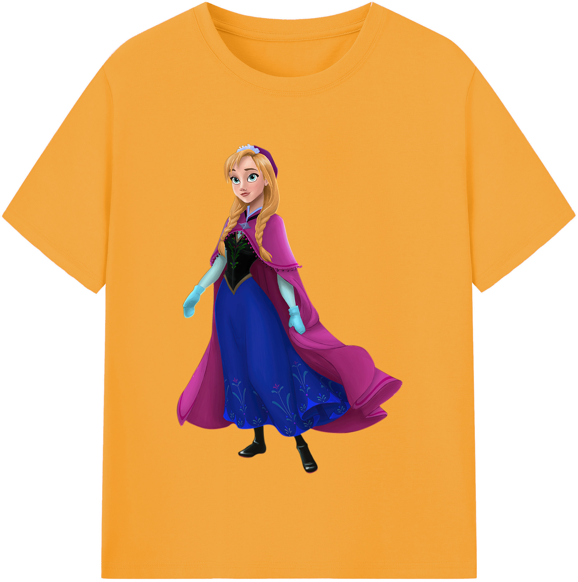 （画像用） アナと雪の女王 アンナ エルサ Frozen Anna Elsa レディースカジュアルプリントTシャツ（綿100％）