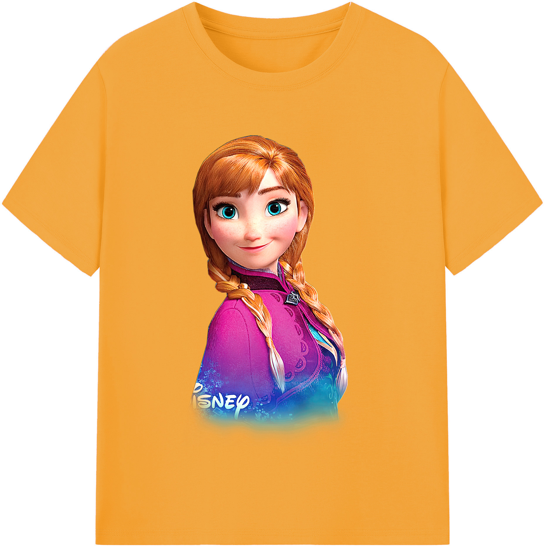 （画像用） アナと雪の女王 アンナ エルサ Frozen Anna Elsa レディースカジュアルプリントTシャツ（綿100％）