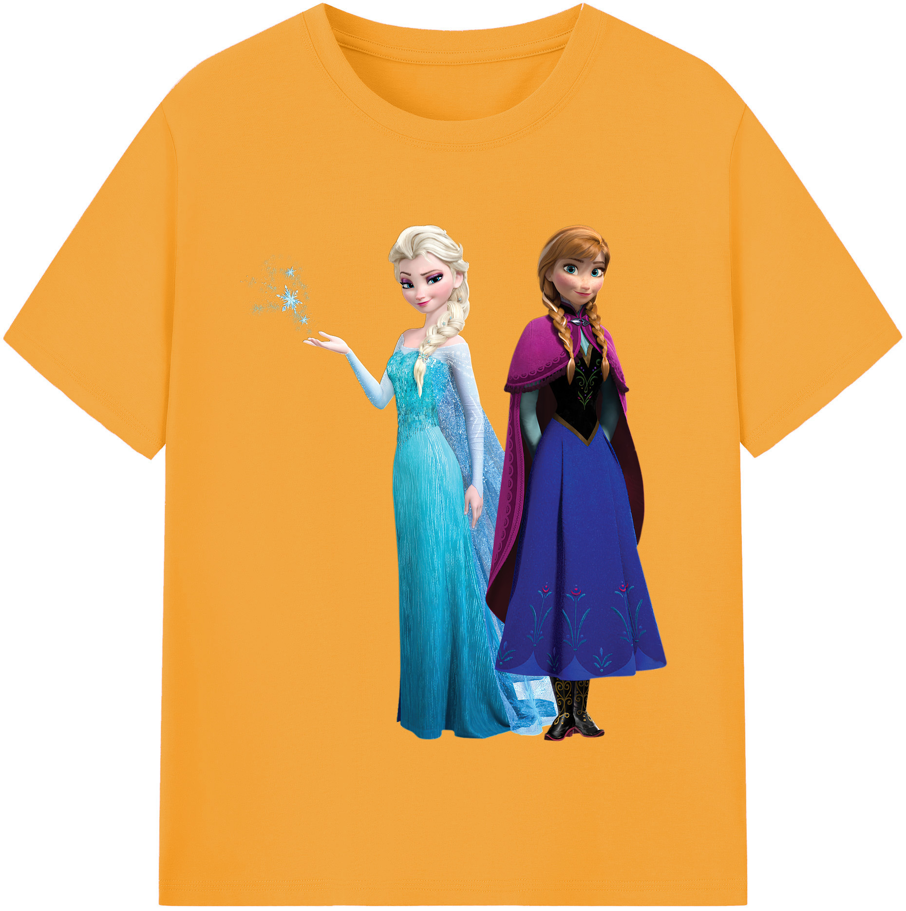 （画像用） アナと雪の女王 アンナ エルサ Frozen Anna Elsa レディースカジュアルプリントTシャツ（綿100％）