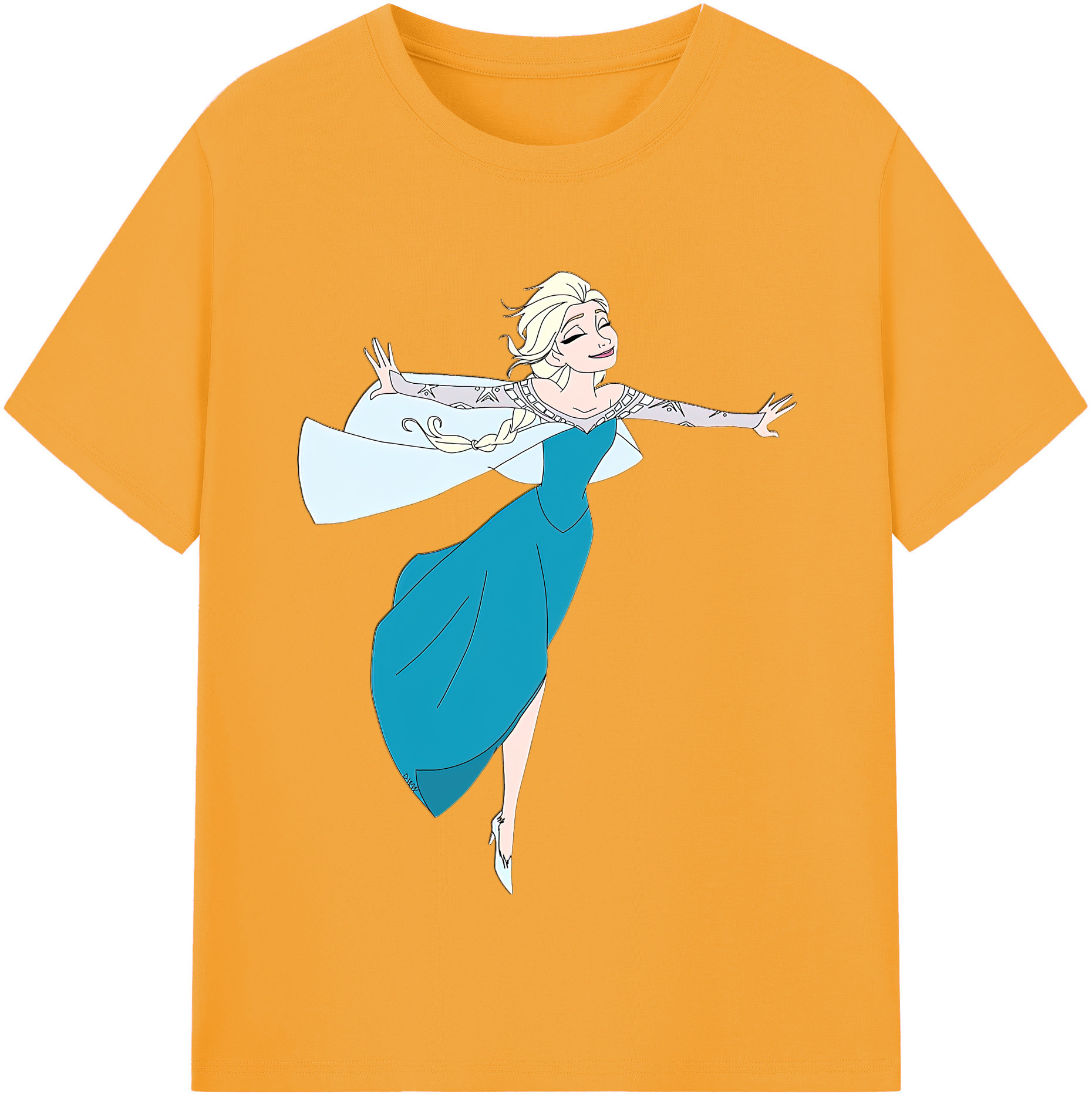 （画像用） アナと雪の女王 アンナ エルサ Frozen Anna Elsa レディースカジュアルプリントTシャツ（綿100％）