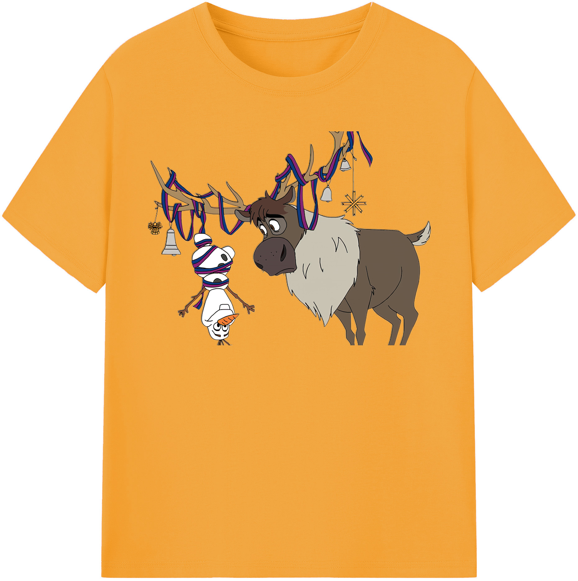 （画像用） アナと雪の女王 アンナ エルサ Frozen Anna Elsa レディースカジュアルプリントTシャツ（綿100％）