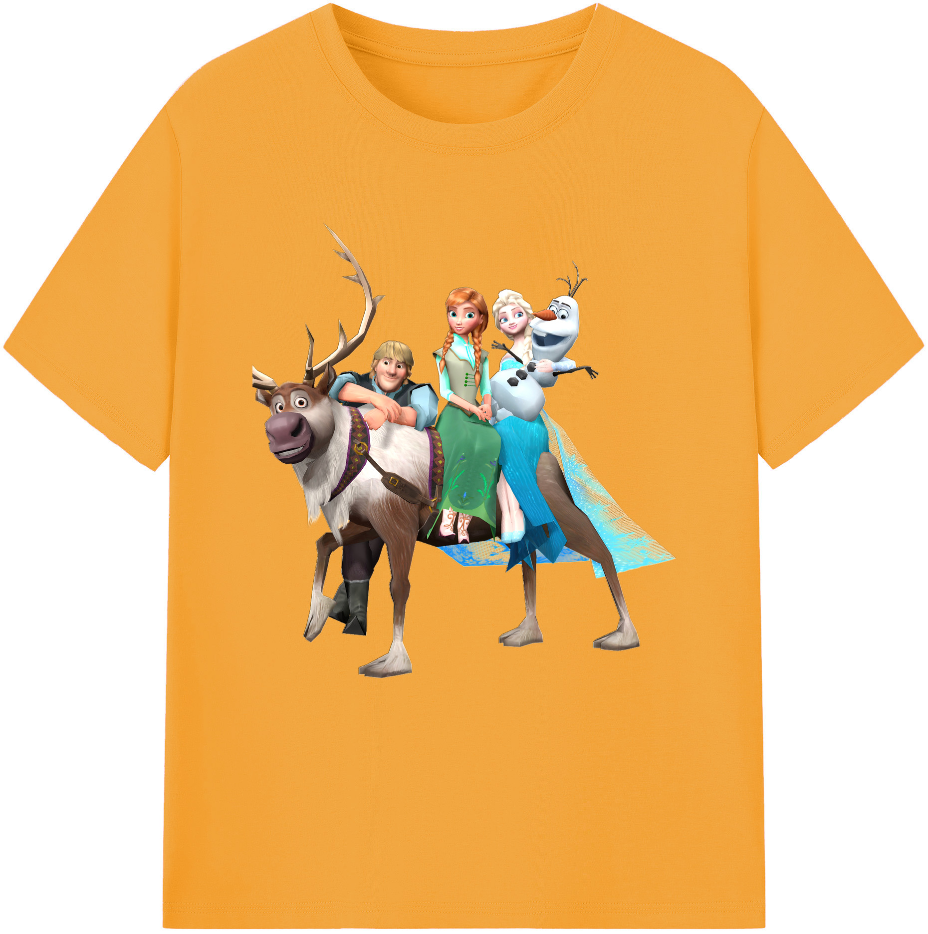 （画像用） アナと雪の女王 アンナ エルサ Frozen Anna Elsa レディースカジュアルプリントTシャツ（綿100％）
