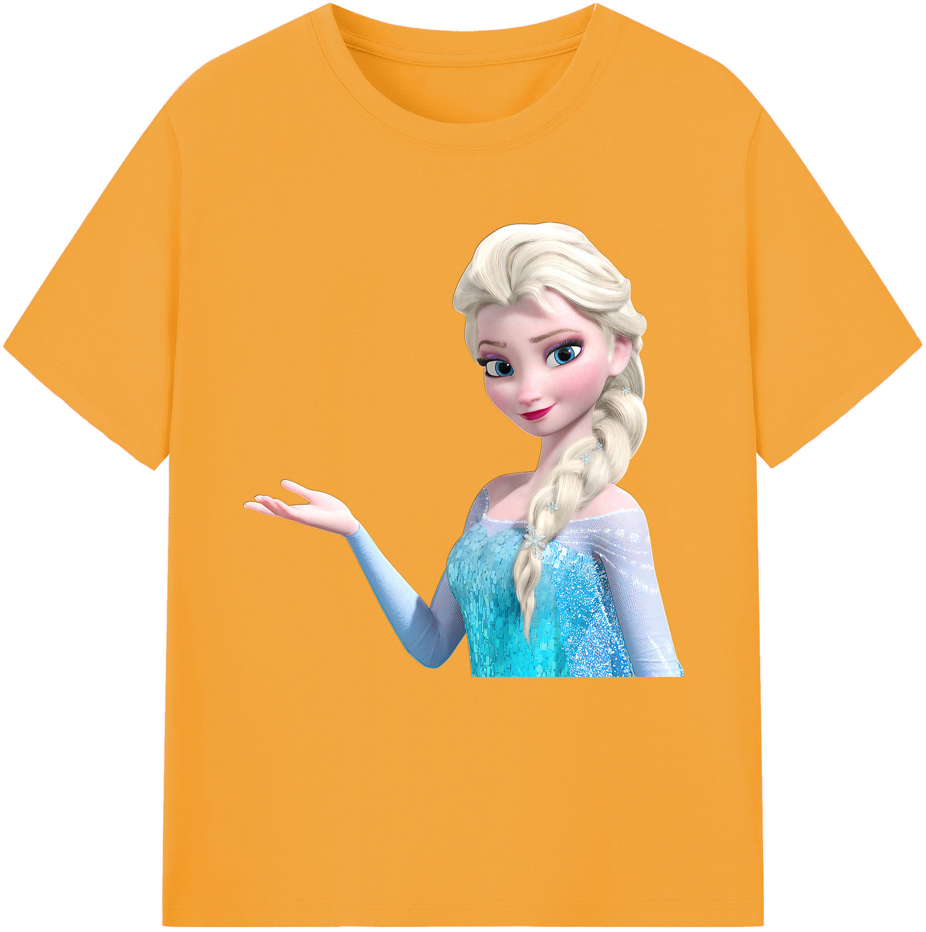 （画像用） アナと雪の女王 アンナ エルサ Frozen Anna Elsa レディースカジュアルプリントTシャツ（綿100％）