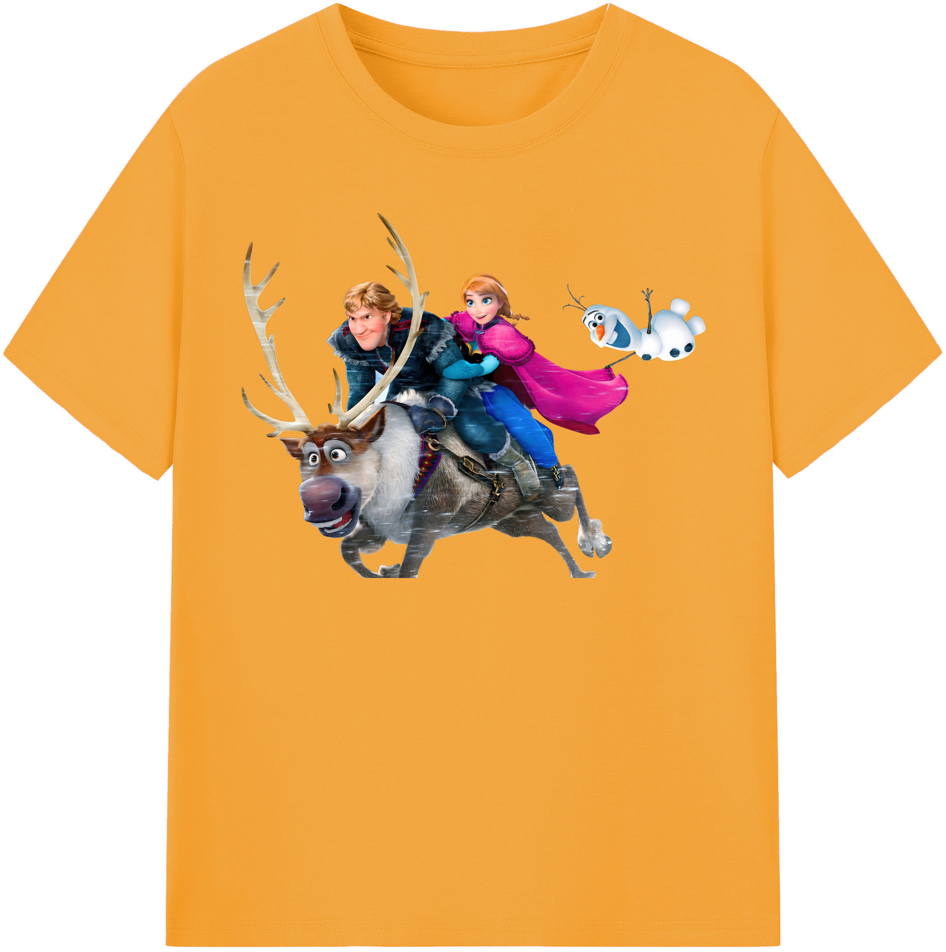 （画像用） アナと雪の女王 アンナ エルサ Frozen Anna Elsa レディースカジュアルプリントTシャツ（綿100％）