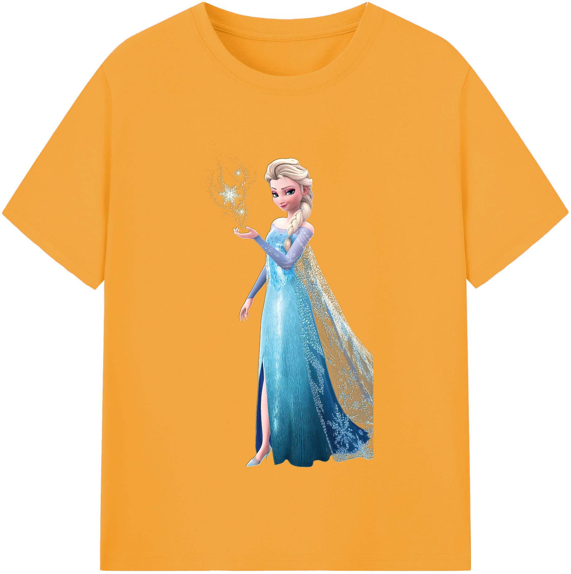 （画像用） アナと雪の女王 アンナ エルサ Frozen Anna Elsa レディースカジュアルプリントTシャツ（綿100％）