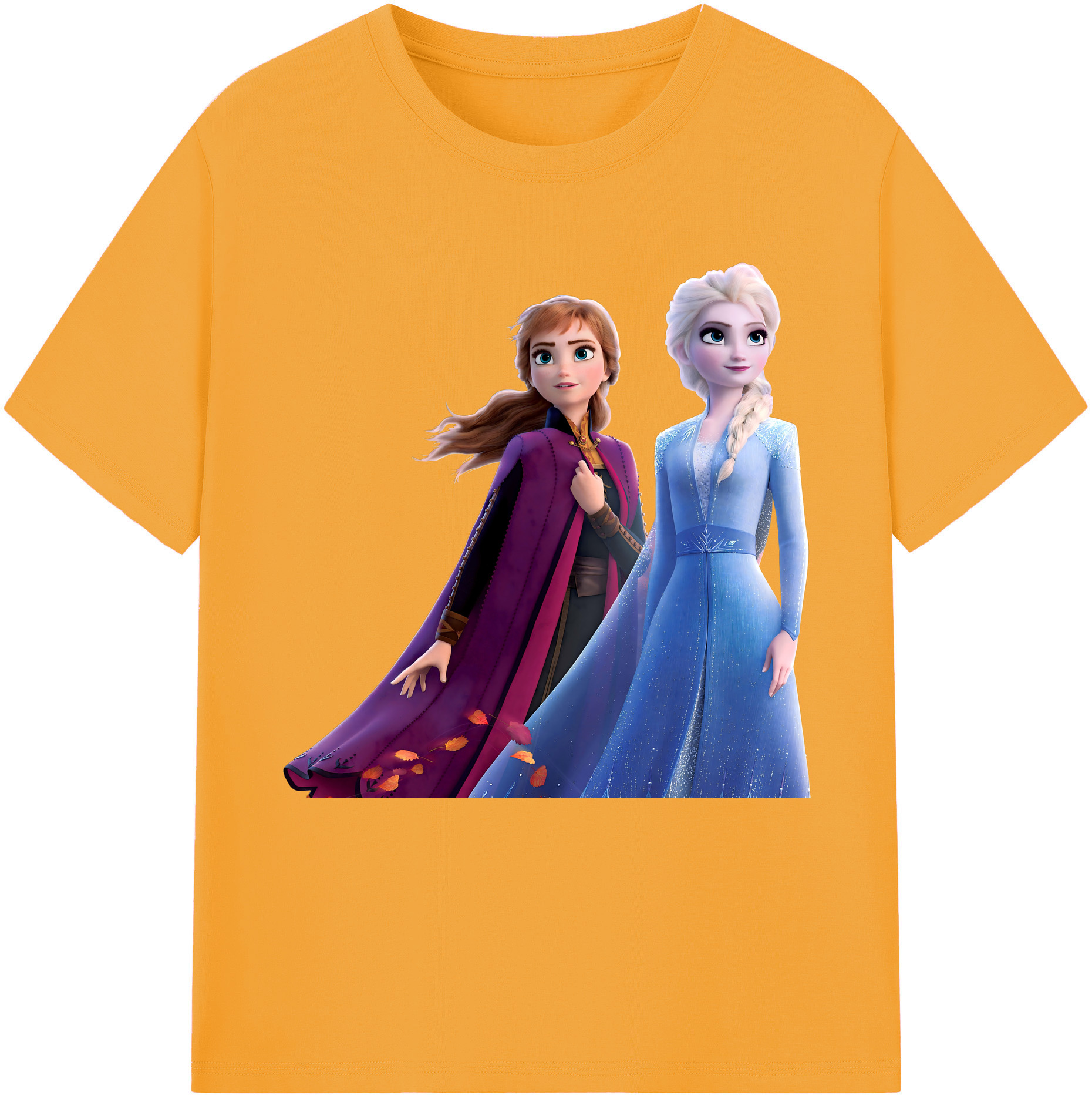 （画像用） アナと雪の女王 アンナ エルサ Frozen Anna Elsa レディースカジュアルプリントTシャツ（綿100％）
