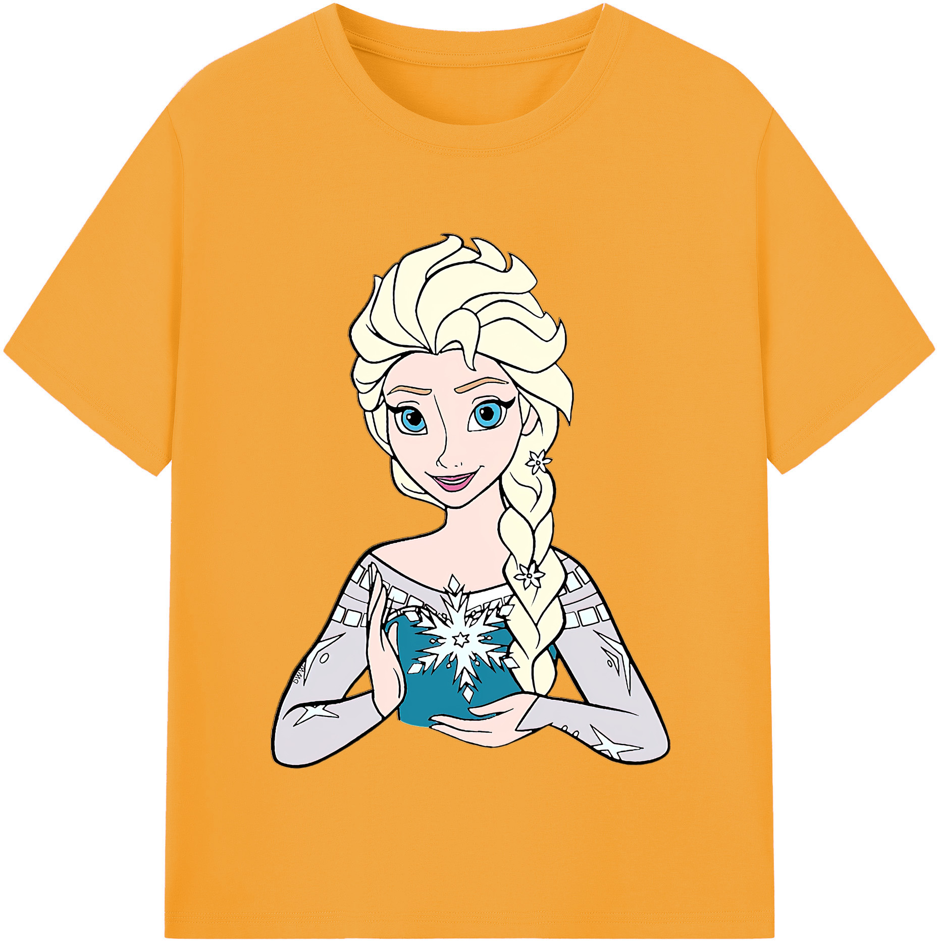 （画像用） アナと雪の女王 アンナ エルサ Frozen Anna Elsa レディースカジュアルプリントTシャツ（綿100％）