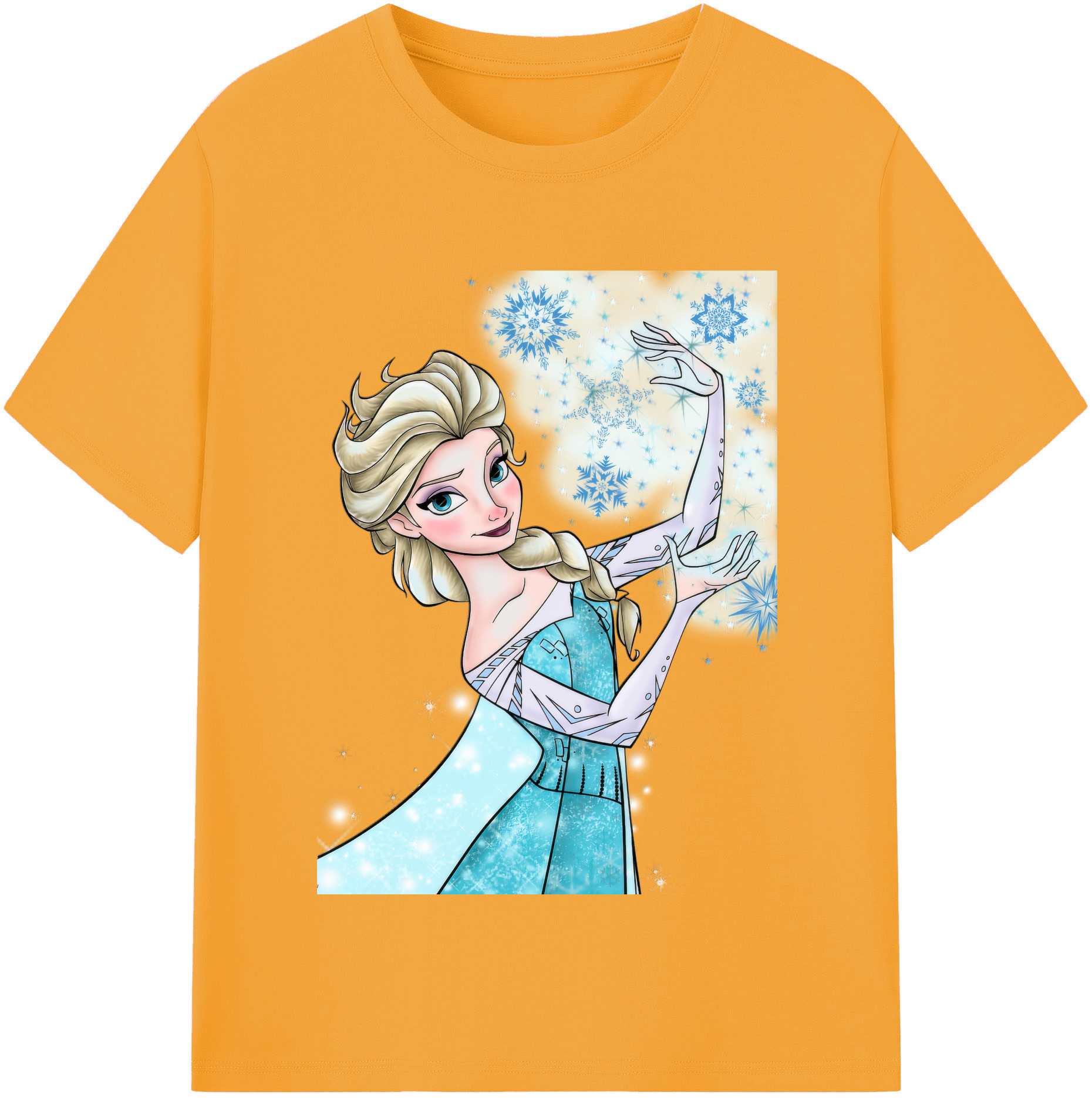 （画像用） アナと雪の女王 アンナ エルサ Frozen Anna Elsa レディースカジュアルプリントTシャツ（綿100％）