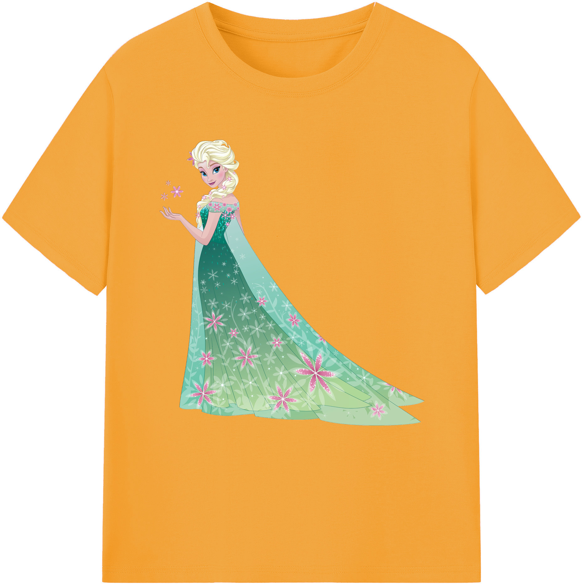 （画像用） アナと雪の女王 アンナ エルサ Frozen Anna Elsa レディースカジュアルプリントTシャツ（綿100％）