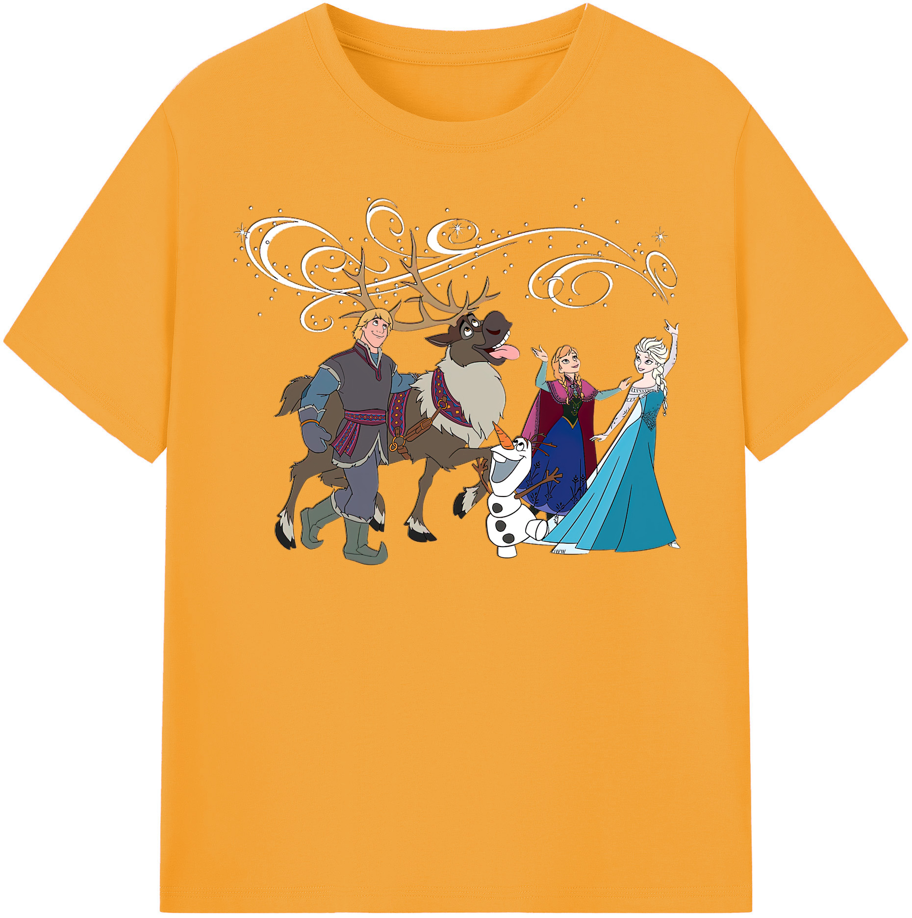 （画像用） アナと雪の女王 アンナ エルサ Frozen Anna Elsa レディースカジュアルプリントTシャツ（綿100％）