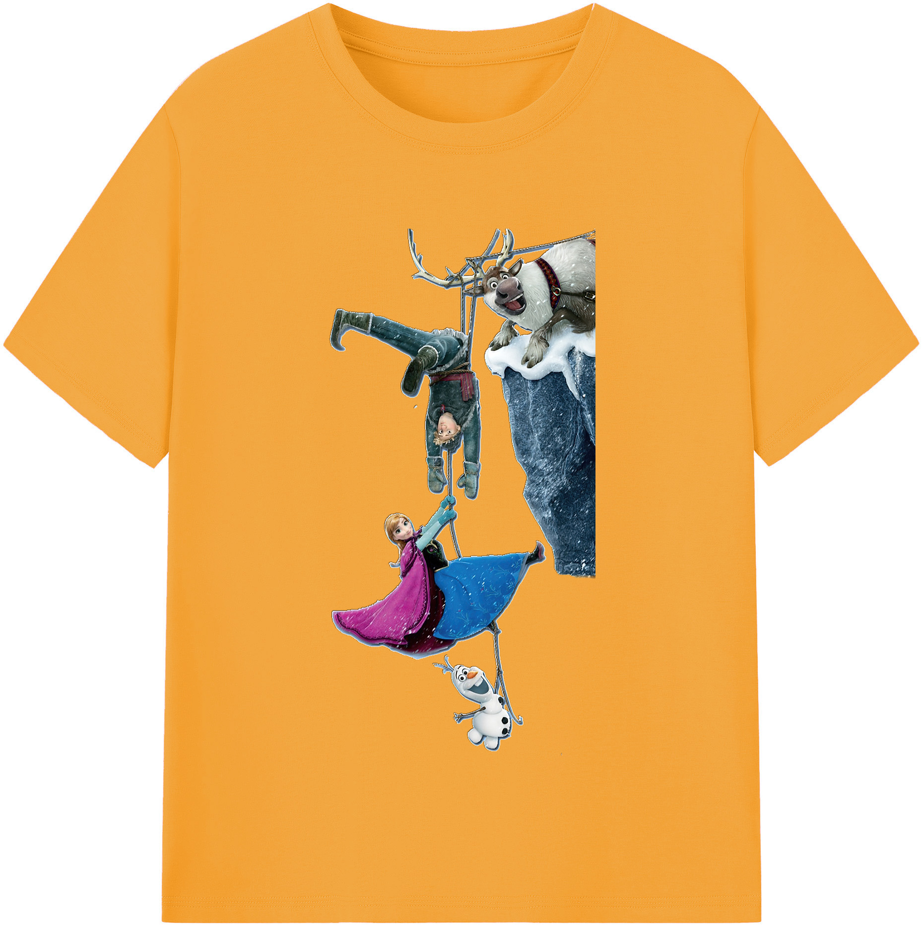 （画像用） アナと雪の女王 アンナ エルサ Frozen Anna Elsa レディースカジュアルプリントTシャツ（綿100％）