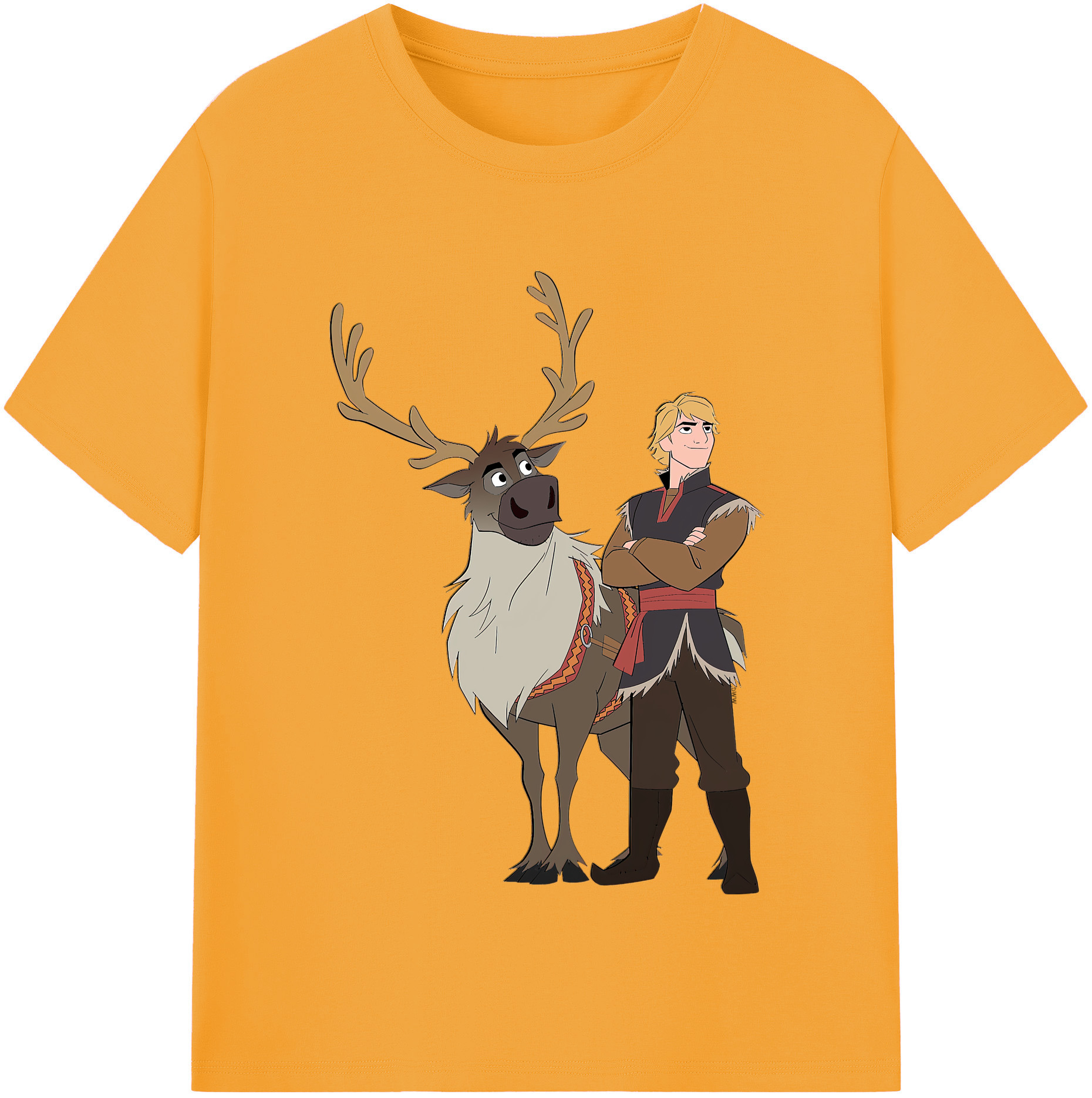 （画像用） アナと雪の女王 アンナ エルサ Frozen Anna Elsa レディースカジュアルプリントTシャツ（綿100％）