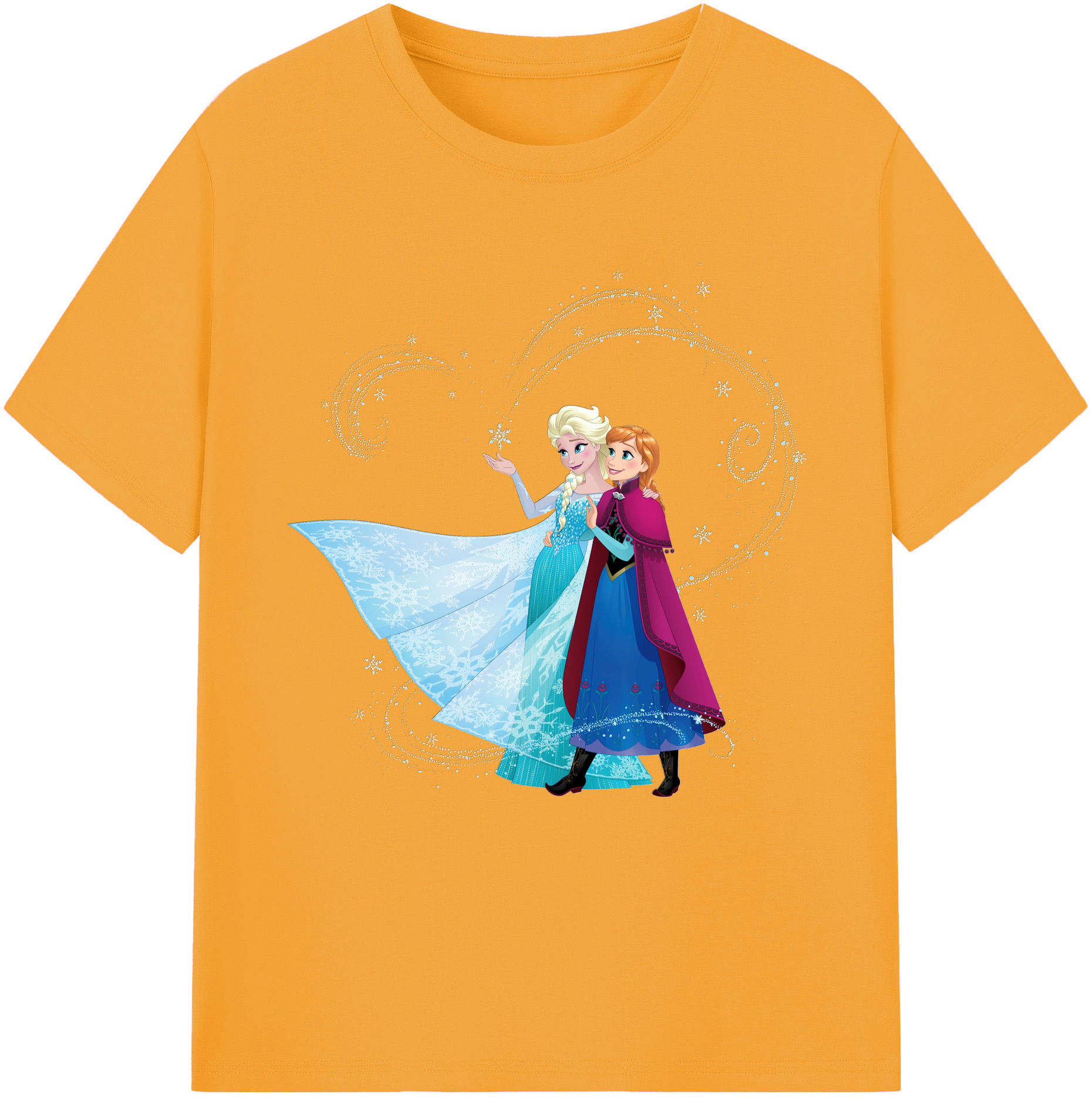 （画像用） アナと雪の女王 アンナ エルサ Frozen Anna Elsa レディースカジュアルプリントTシャツ（綿100％）