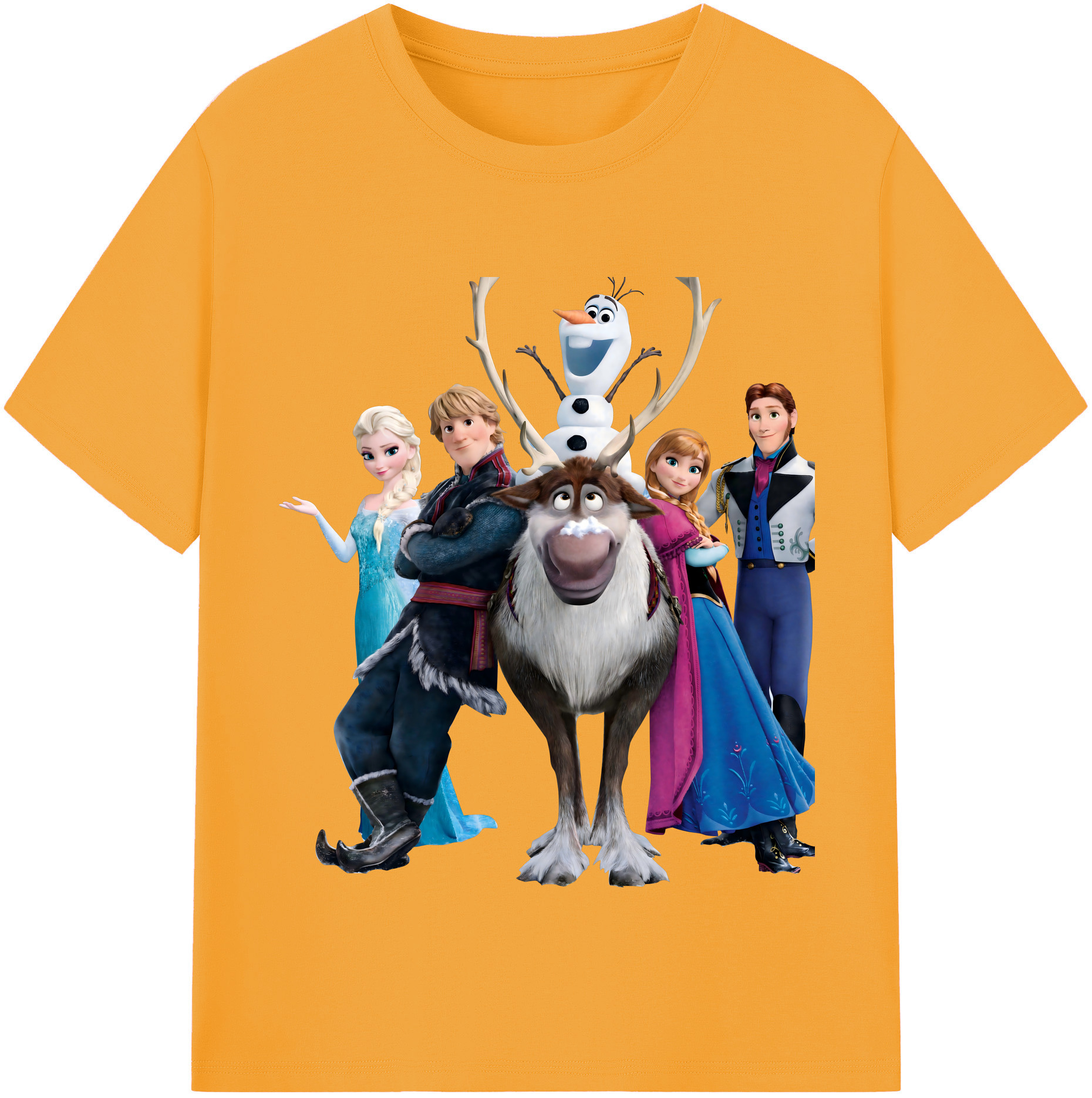 （画像用） アナと雪の女王 アンナ エルサ Frozen Anna Elsa レディースカジュアルプリントTシャツ（綿100％）