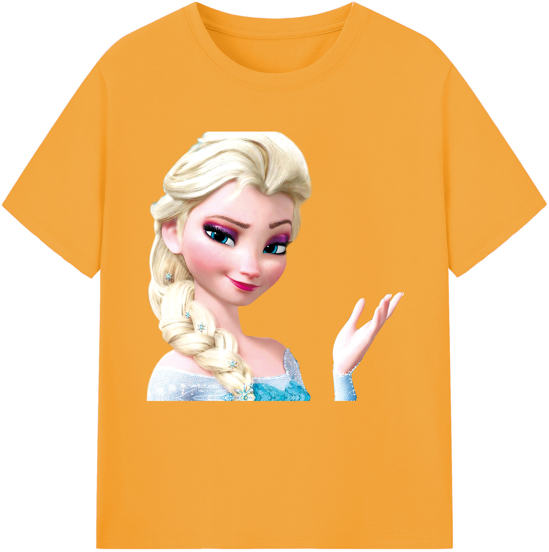 （画像用） アナと雪の女王 アンナ エルサ Frozen Anna Elsa レディースカジュアルプリントTシャツ（綿100％）
