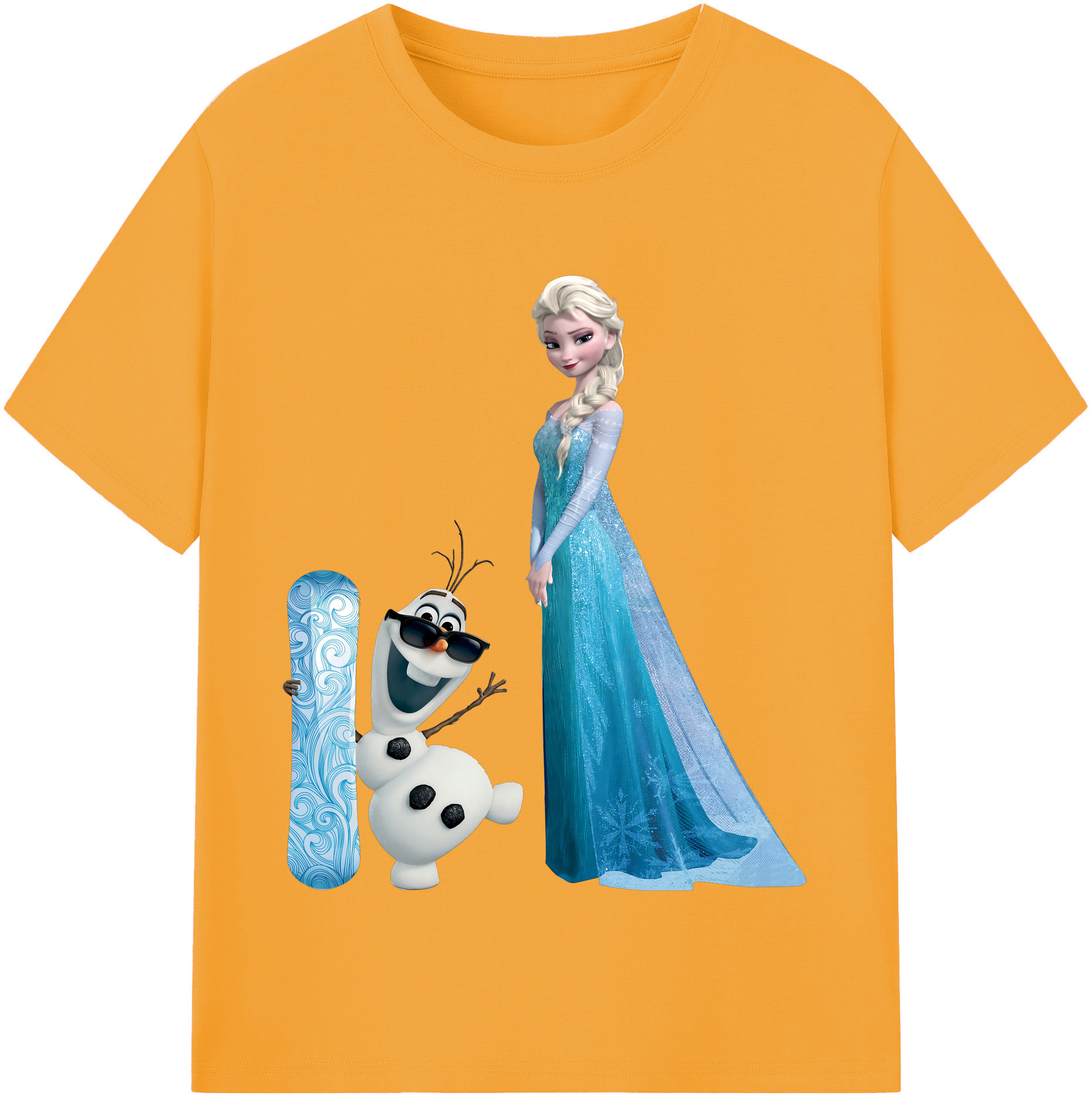 （画像用） アナと雪の女王 アンナ エルサ Frozen Anna Elsa レディースカジュアルプリントTシャツ（綿100％）