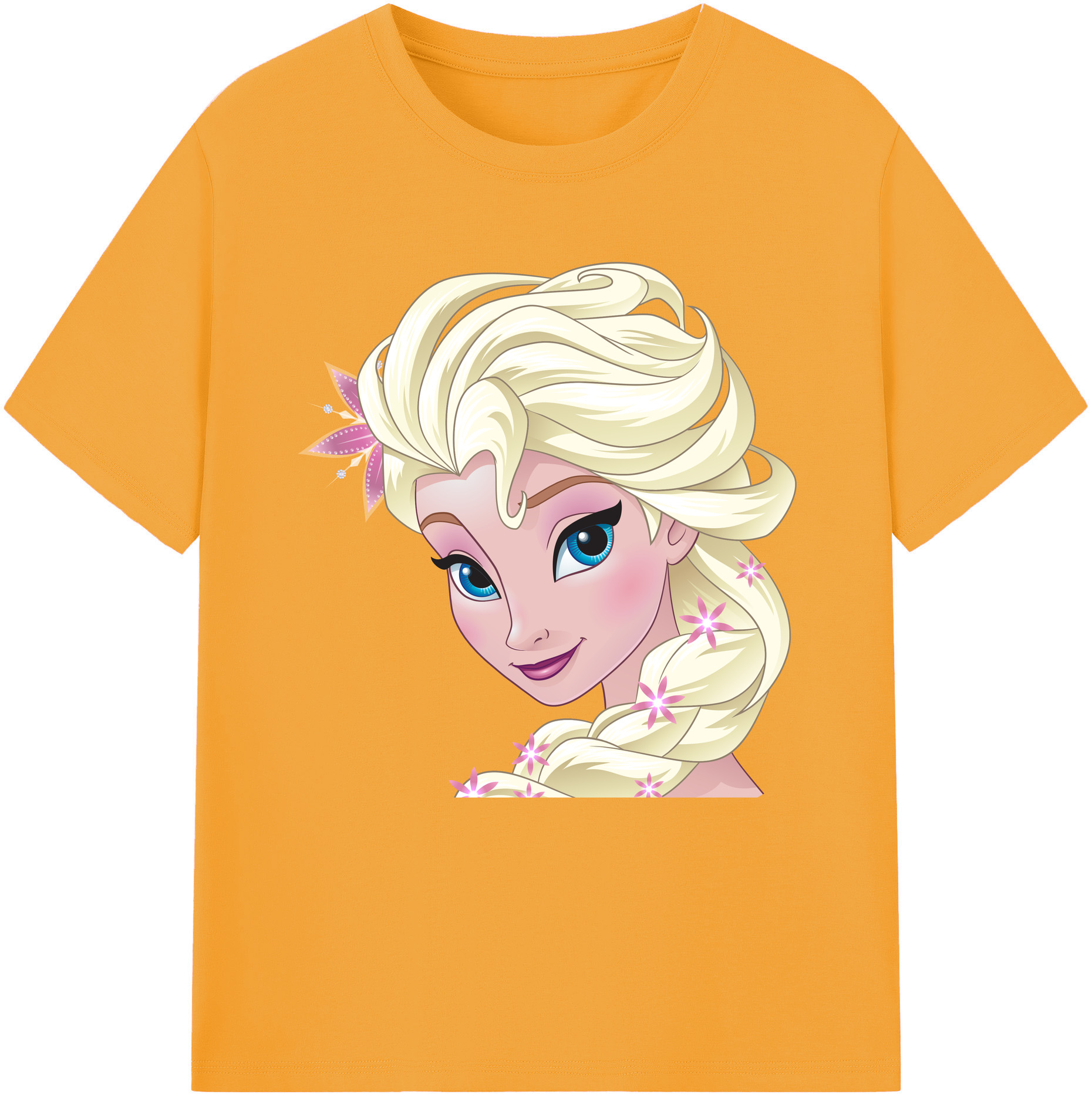（画像用） アナと雪の女王 アンナ エルサ Frozen Anna Elsa レディースカジュアルプリントTシャツ（綿100％）