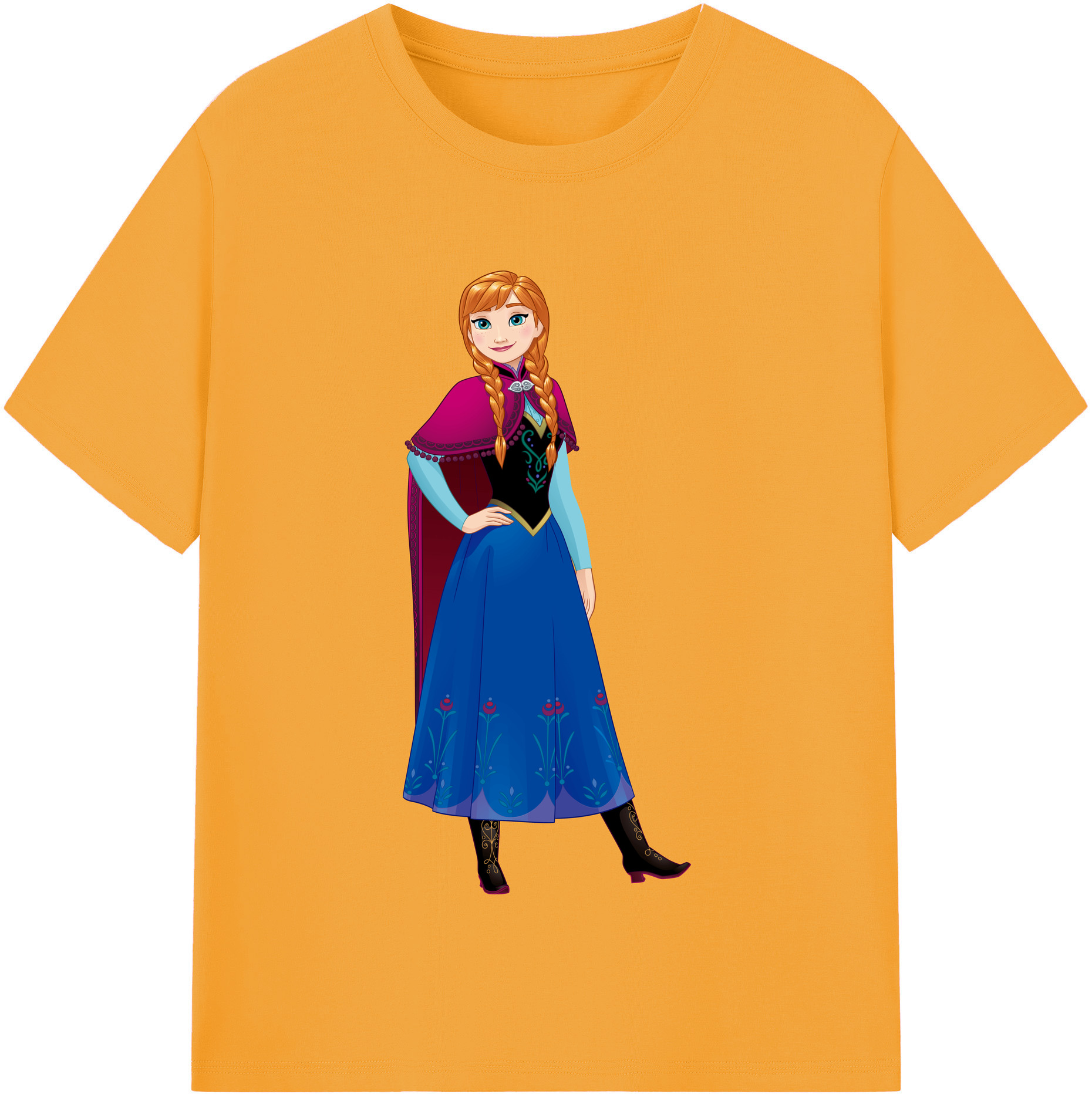 （画像用） アナと雪の女王 アンナ エルサ Frozen Anna Elsa レディースカジュアルプリントTシャツ（綿100％）