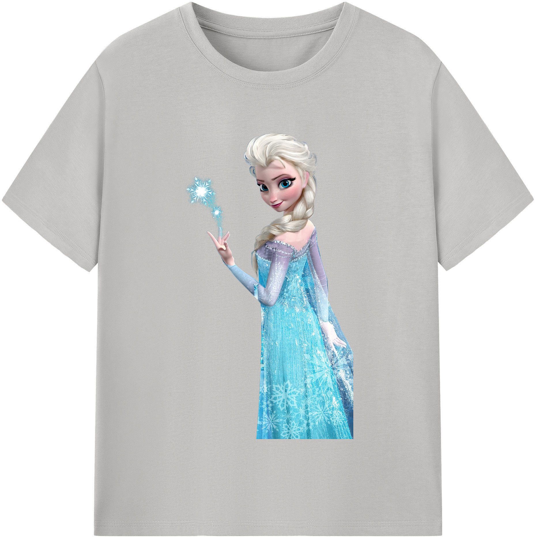 （画像用） アナと雪の女王 アンナ エルサ Frozen Anna Elsa レディースカジュアルプリントTシャツ（綿100％）
