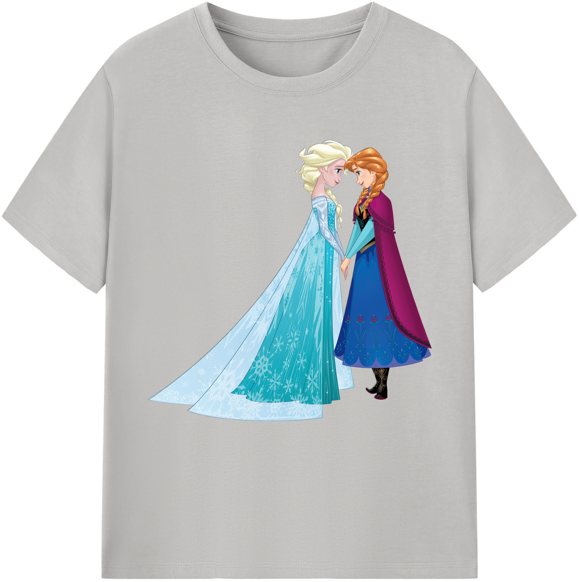 （画像用） アナと雪の女王 アンナ エルサ Frozen Anna Elsa レディースカジュアルプリントTシャツ（綿100％）