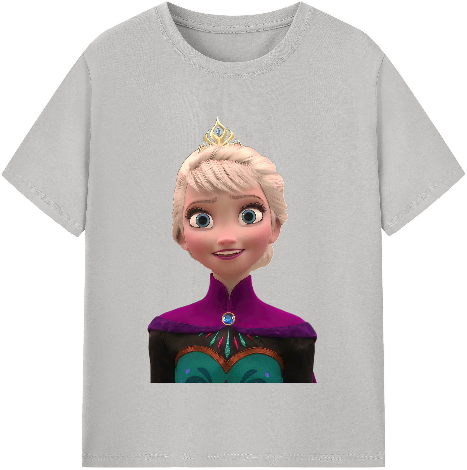 （画像用） アナと雪の女王 アンナ エルサ Frozen Anna Elsa レディースカジュアルプリントTシャツ（綿100％）