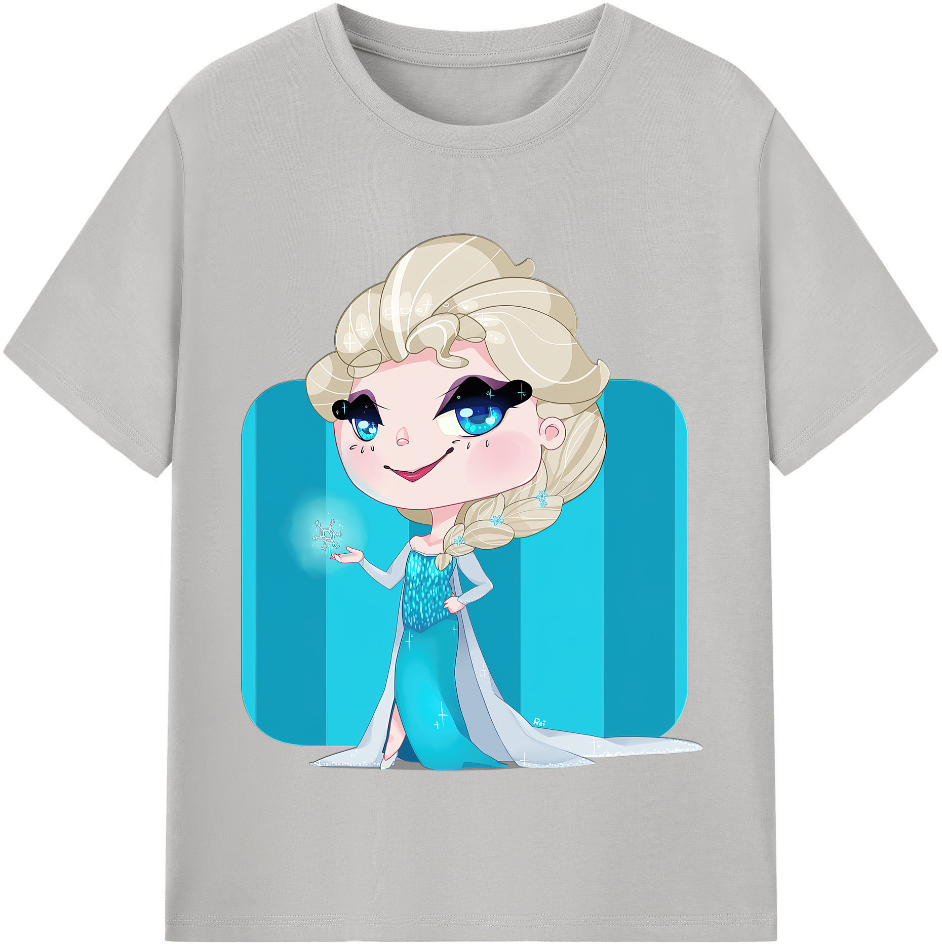 （画像用） アナと雪の女王 アンナ エルサ Frozen Anna Elsa レディースカジュアルプリントTシャツ（綿100％）
