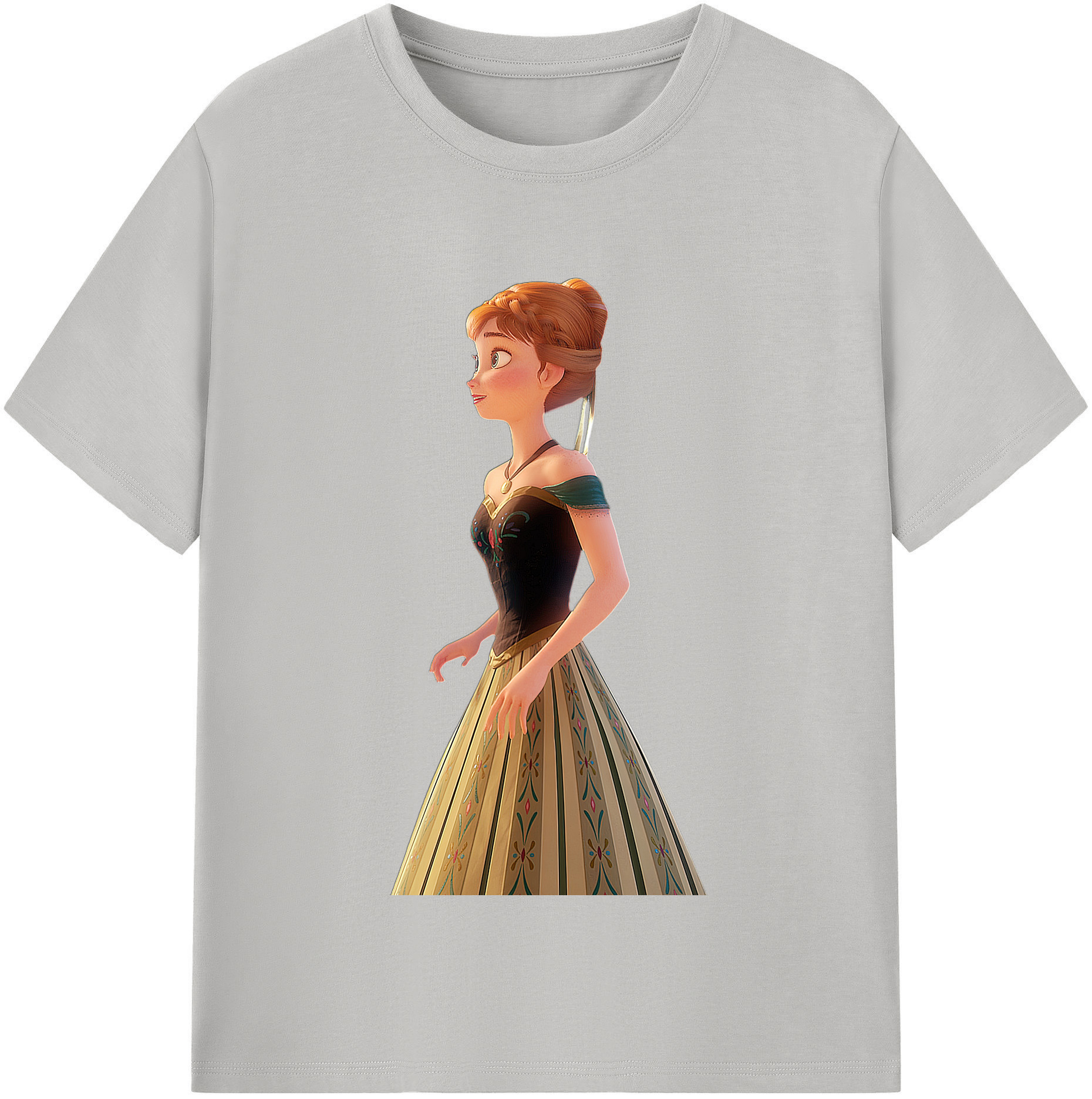 （画像用） アナと雪の女王 アンナ エルサ Frozen Anna Elsa レディースカジュアルプリントTシャツ（綿100％）