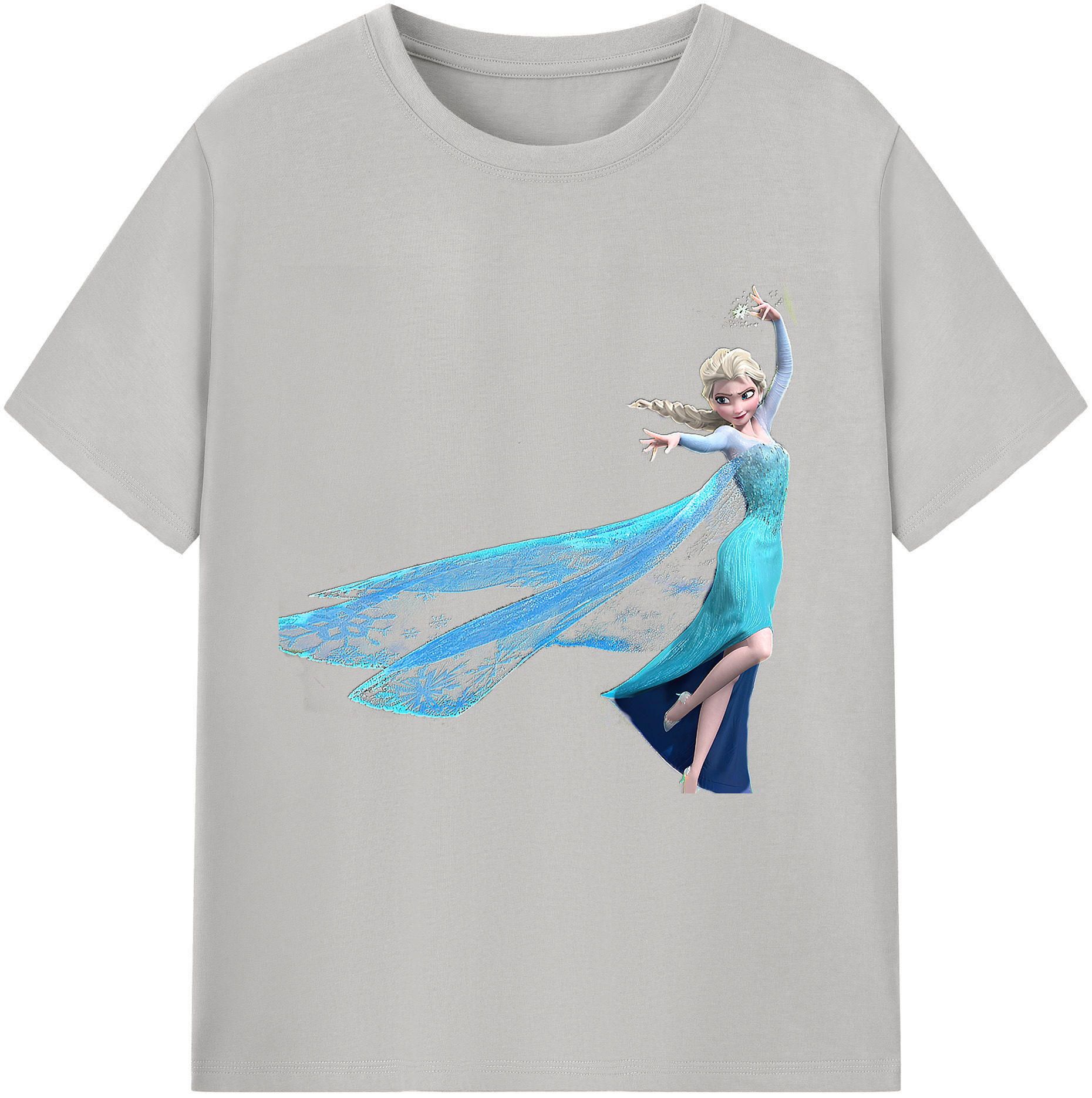 （画像用） アナと雪の女王 アンナ エルサ Frozen Anna Elsa レディースカジュアルプリントTシャツ（綿100％）