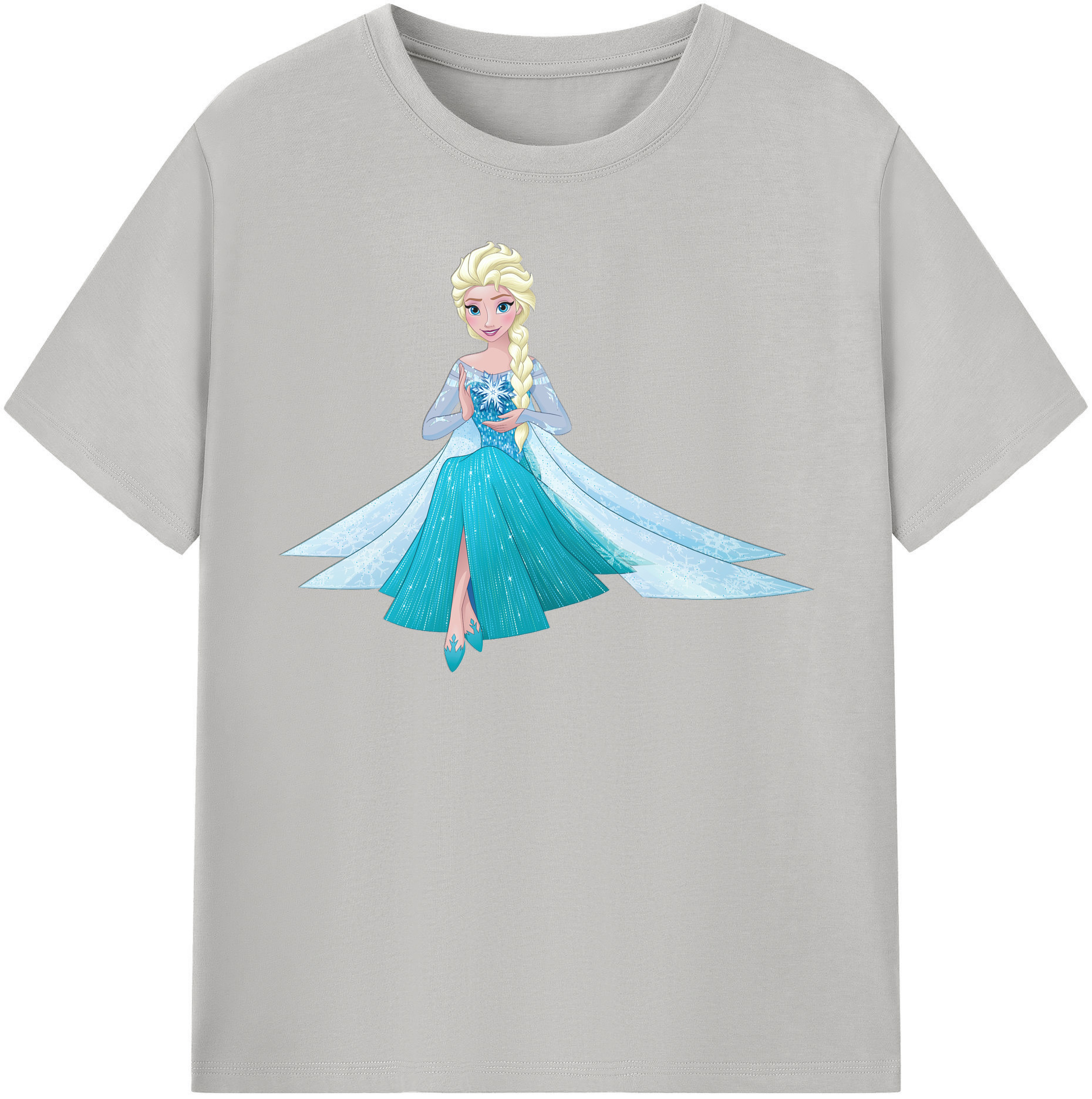 （画像用） アナと雪の女王 アンナ エルサ Frozen Anna Elsa レディースカジュアルプリントTシャツ（綿100％）