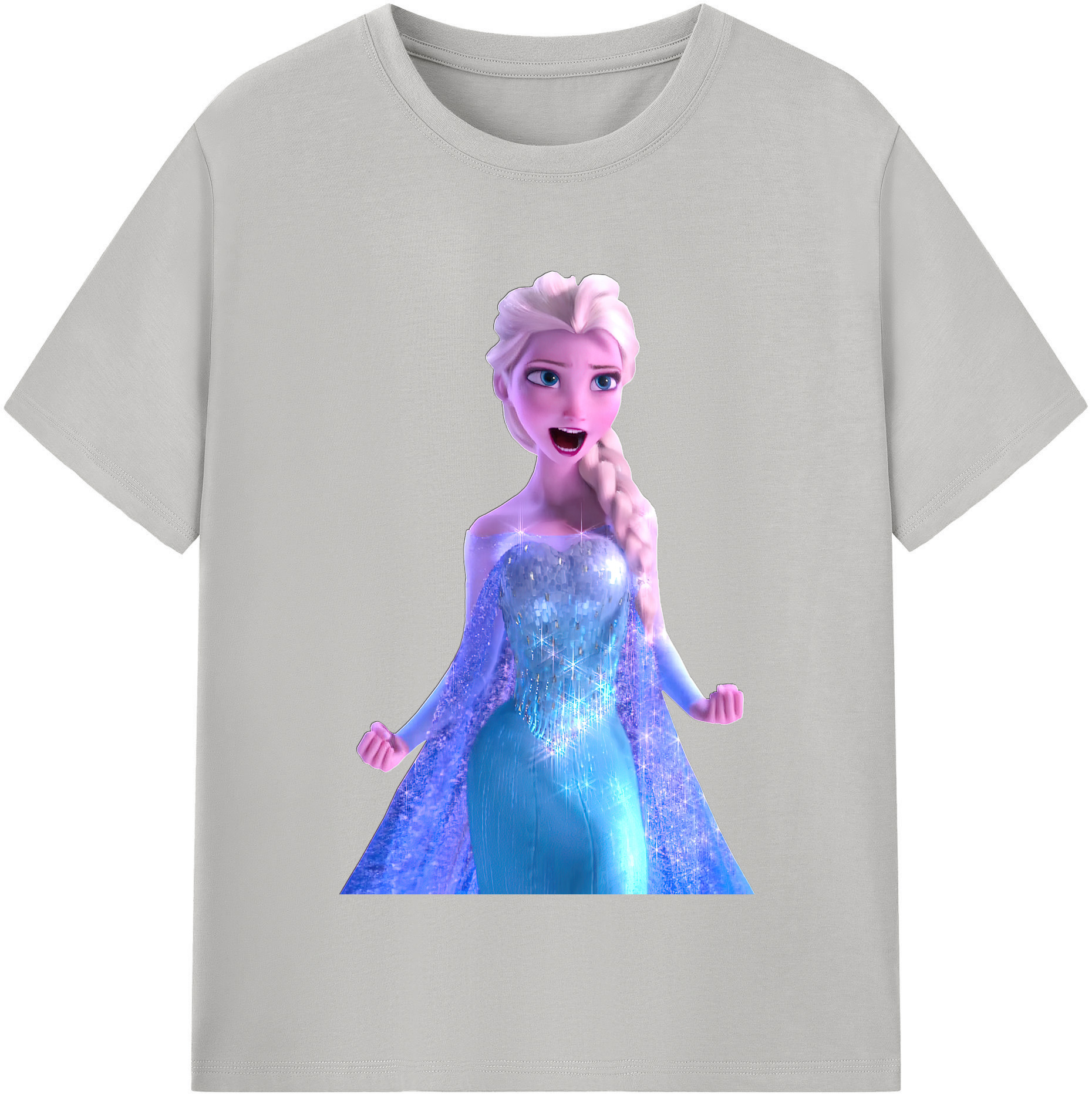 （画像用） アナと雪の女王 アンナ エルサ Frozen Anna Elsa レディースカジュアルプリントTシャツ（綿100％）