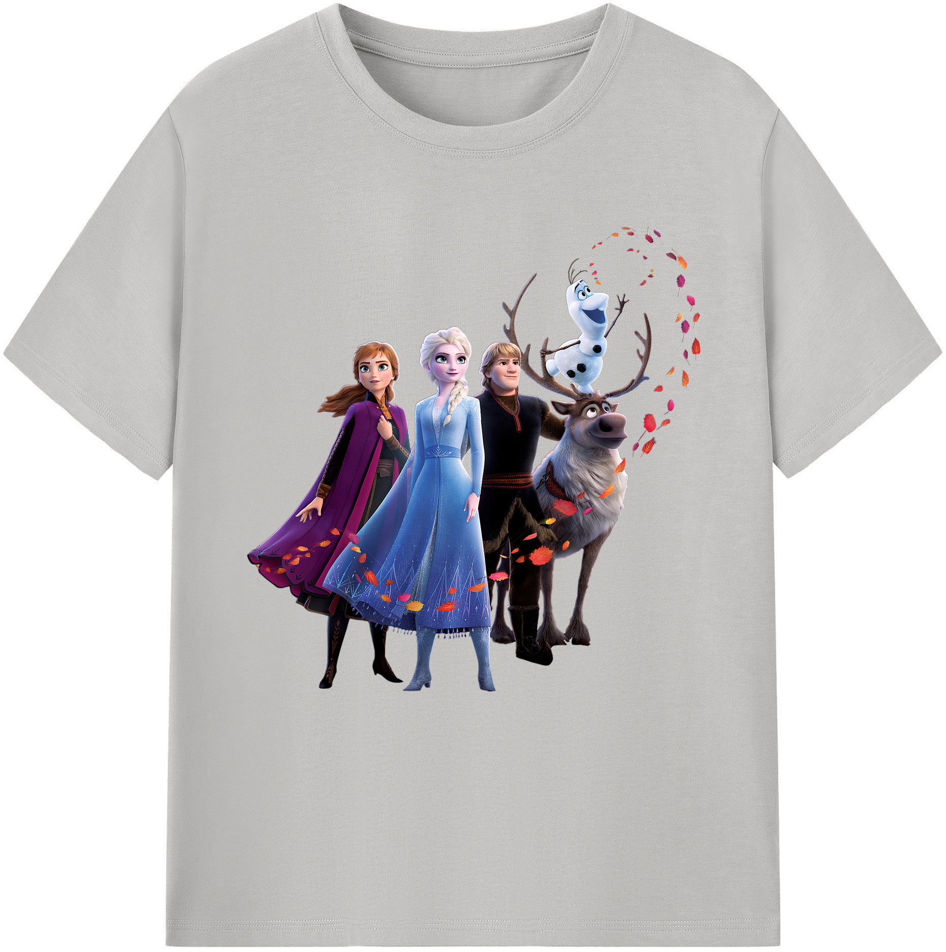 （画像用） アナと雪の女王 アンナ エルサ Frozen Anna Elsa レディースカジュアルプリントTシャツ（綿100％）