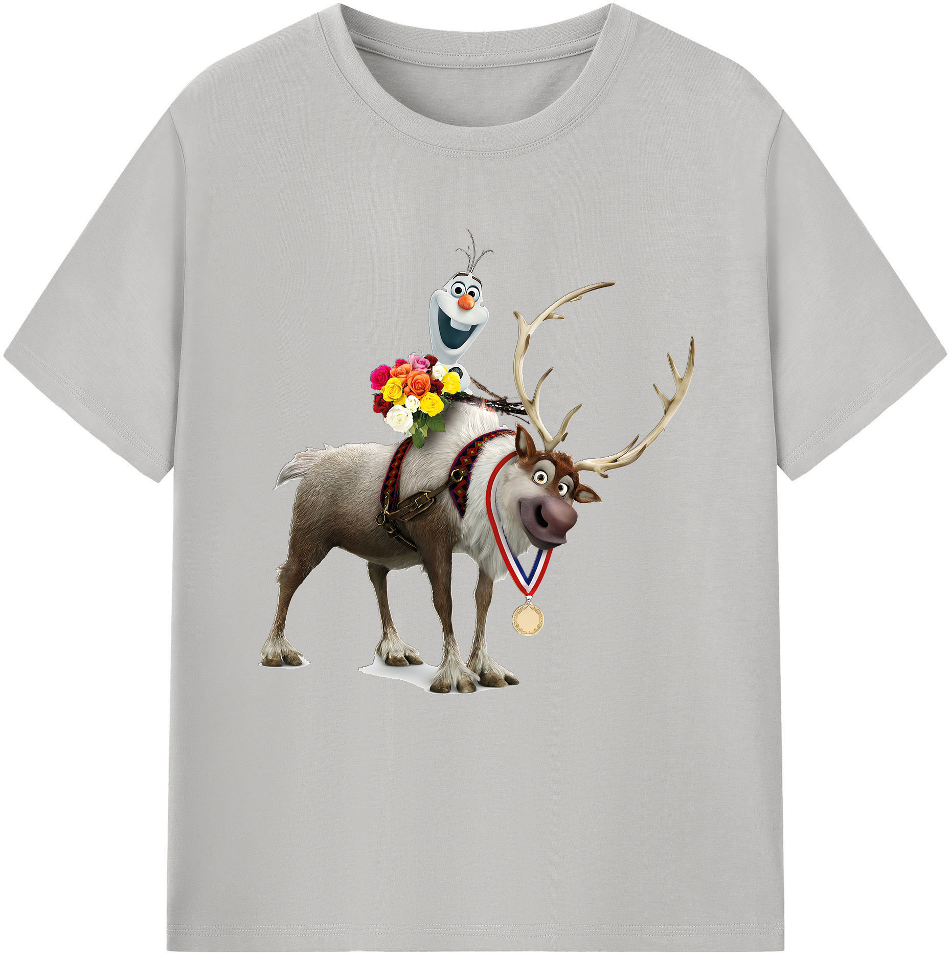 （画像用） アナと雪の女王 アンナ エルサ Frozen Anna Elsa レディースカジュアルプリントTシャツ（綿100％）