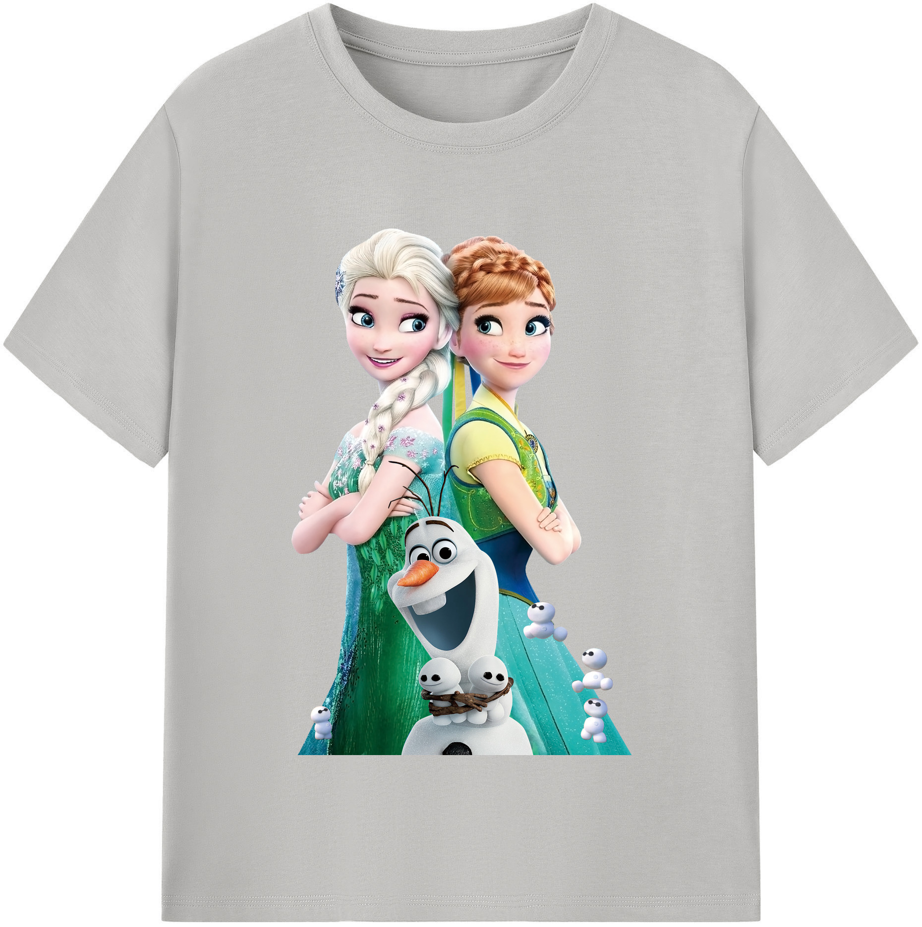 （画像用） アナと雪の女王 アンナ エルサ Frozen Anna Elsa レディースカジュアルプリントTシャツ（綿100％）