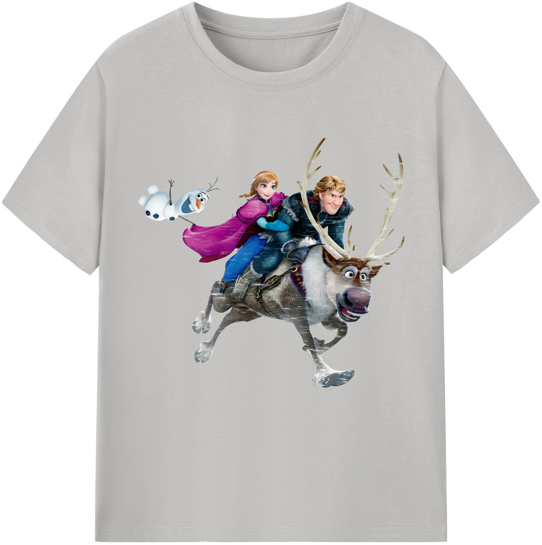 （画像用） アナと雪の女王 アンナ エルサ Frozen Anna Elsa レディースカジュアルプリントTシャツ（綿100％）