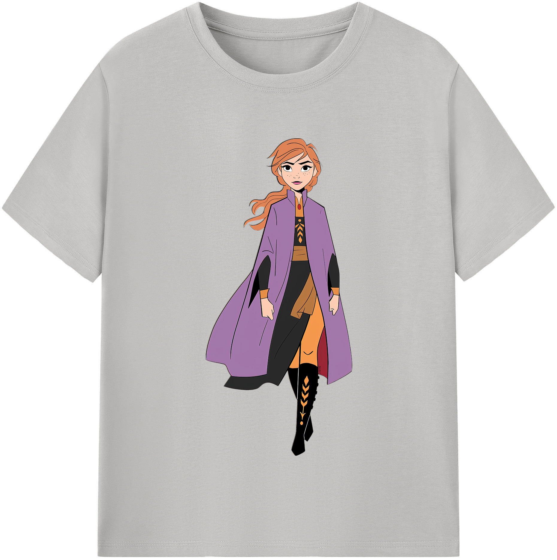 （画像用） アナと雪の女王 アンナ エルサ Frozen Anna Elsa レディースカジュアルプリントTシャツ（綿100％）