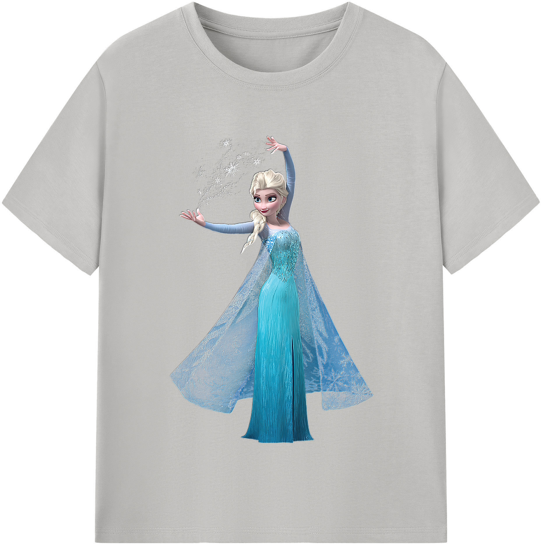 （画像用） アナと雪の女王 アンナ エルサ Frozen Anna Elsa レディースカジュアルプリントTシャツ（綿100％）