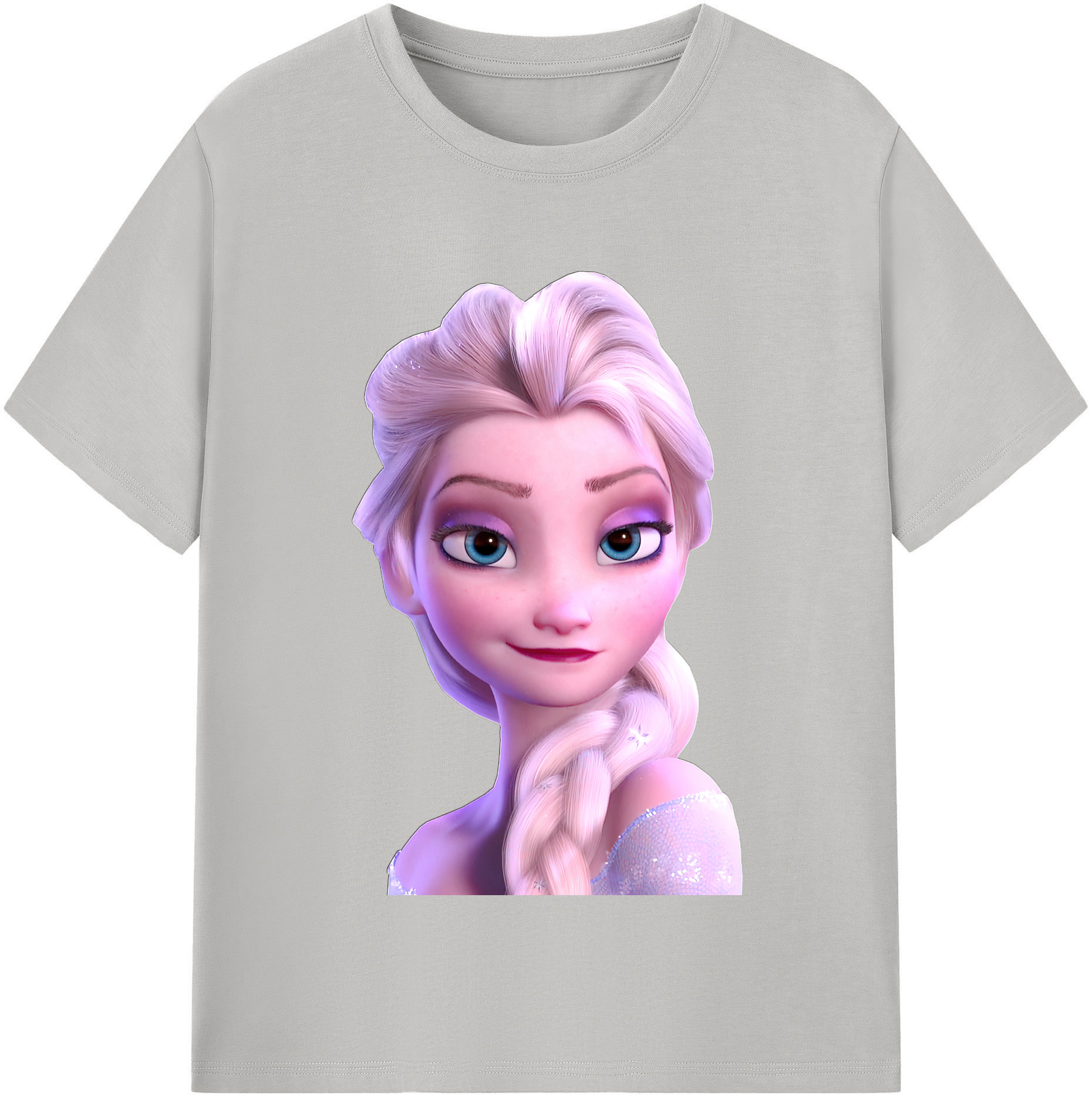 （画像用） アナと雪の女王 アンナ エルサ Frozen Anna Elsa レディースカジュアルプリントTシャツ（綿100％）
