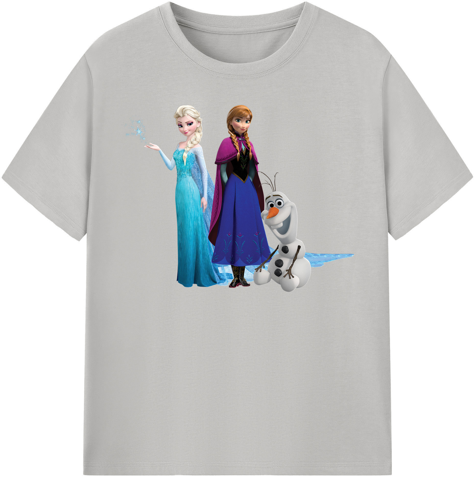 （画像用） アナと雪の女王 アンナ エルサ Frozen Anna Elsa レディースカジュアルプリントTシャツ（綿100％）