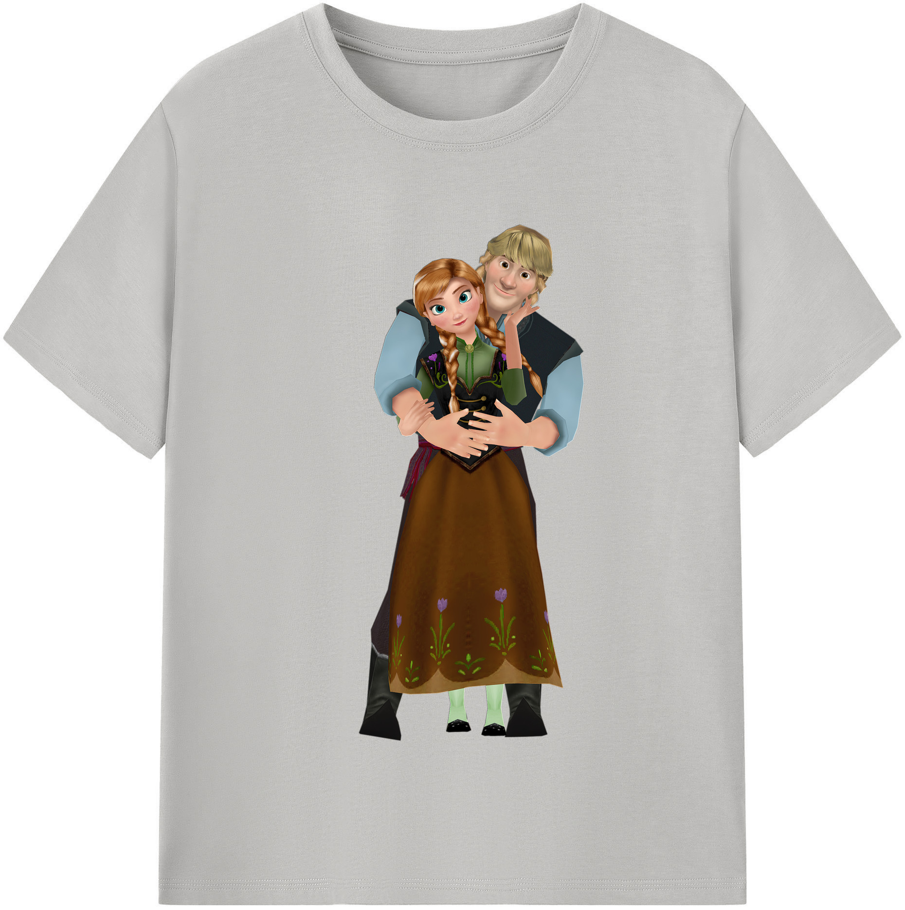 （画像用） アナと雪の女王 アンナ エルサ Frozen Anna Elsa レディースカジュアルプリントTシャツ（綿100％）