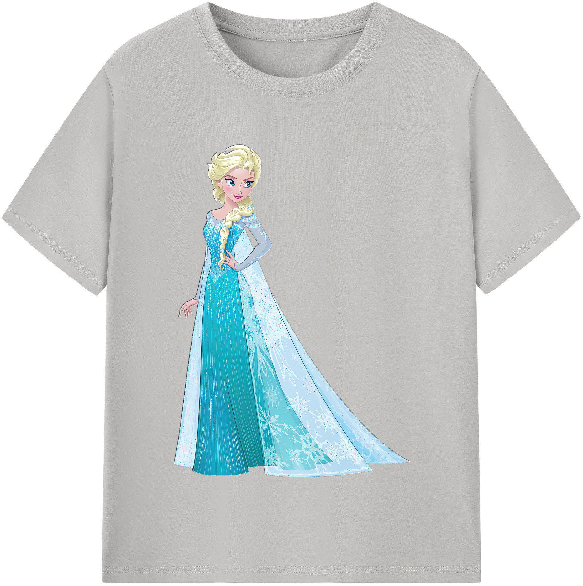 （画像用） アナと雪の女王 アンナ エルサ Frozen Anna Elsa レディースカジュアルプリントTシャツ（綿100％）