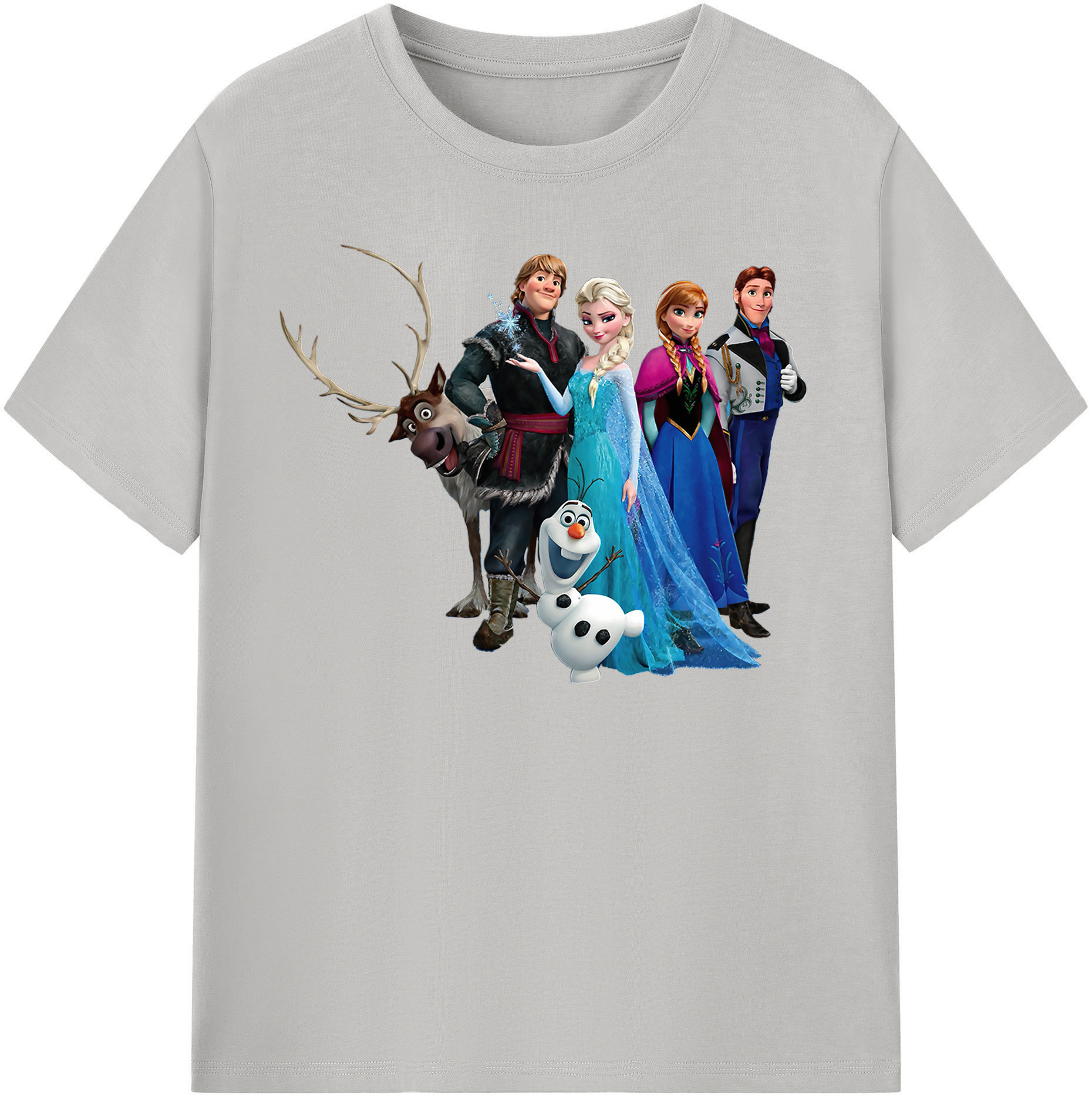 （画像用） アナと雪の女王 アンナ エルサ Frozen Anna Elsa レディースカジュアルプリントTシャツ（綿100％）