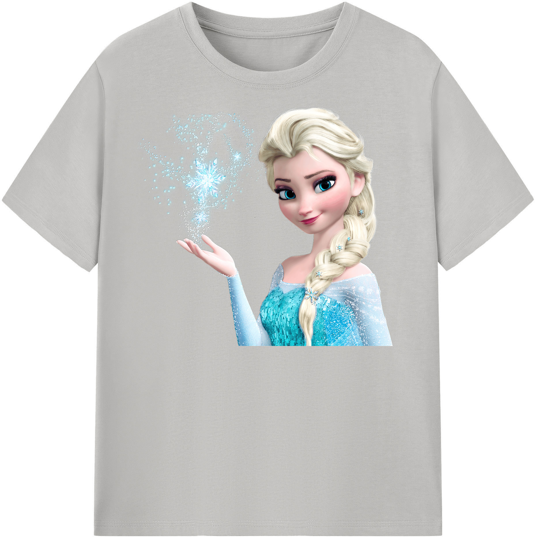 （画像用） アナと雪の女王 アンナ エルサ Frozen Anna Elsa レディースカジュアルプリントTシャツ（綿100％）
