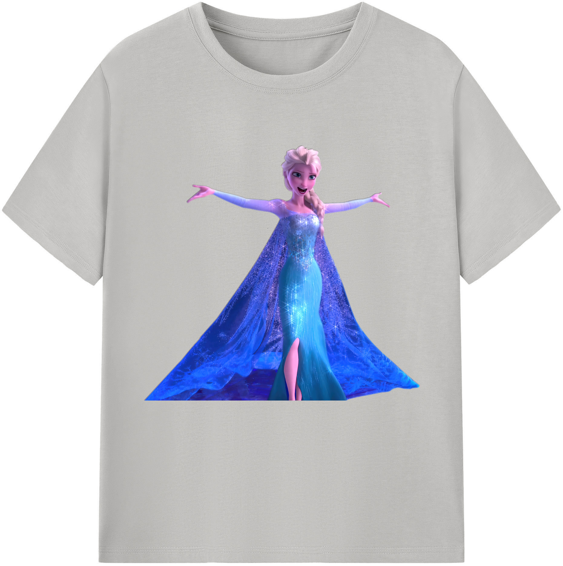 （画像用） アナと雪の女王 アンナ エルサ Frozen Anna Elsa レディースカジュアルプリントTシャツ（綿100％）