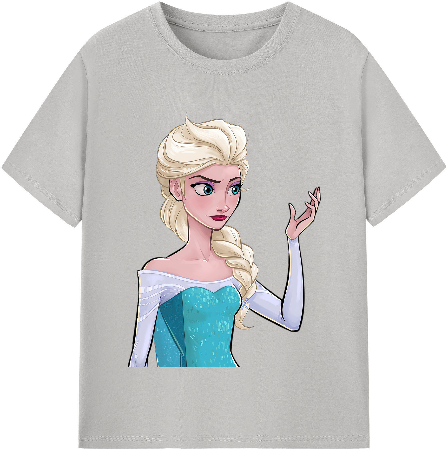 （画像用） アナと雪の女王 アンナ エルサ Frozen Anna Elsa レディースカジュアルプリントTシャツ（綿100％）