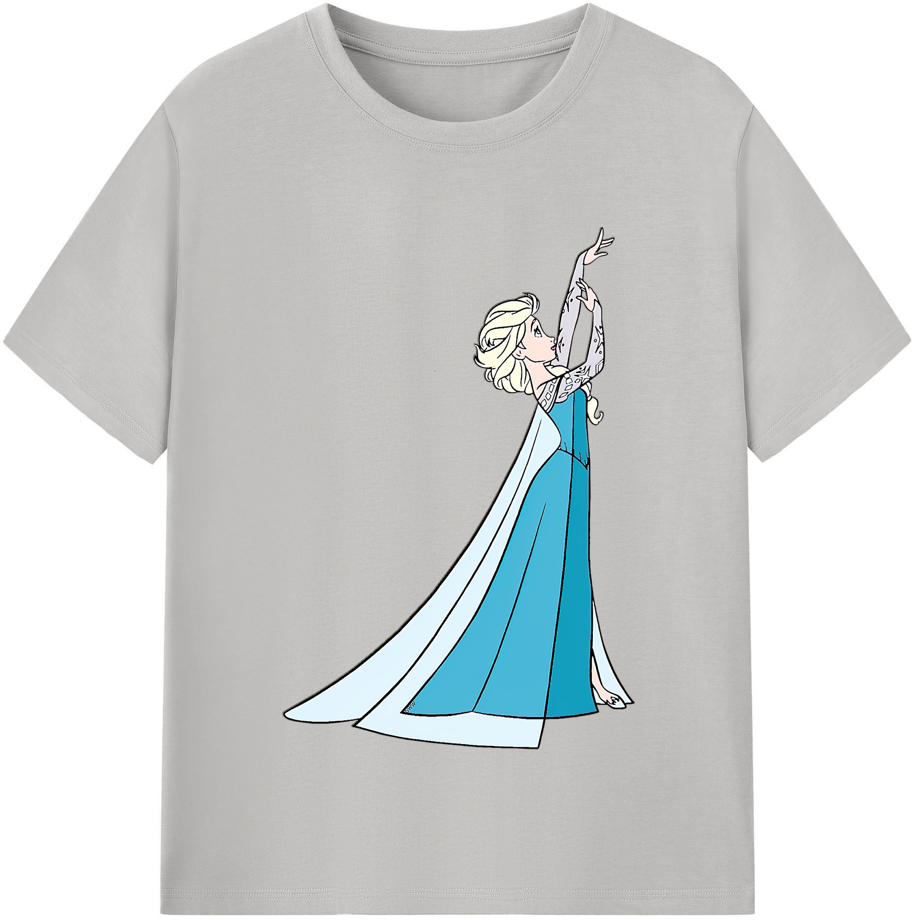（画像用） アナと雪の女王 アンナ エルサ Frozen Anna Elsa レディースカジュアルプリントTシャツ（綿100％）