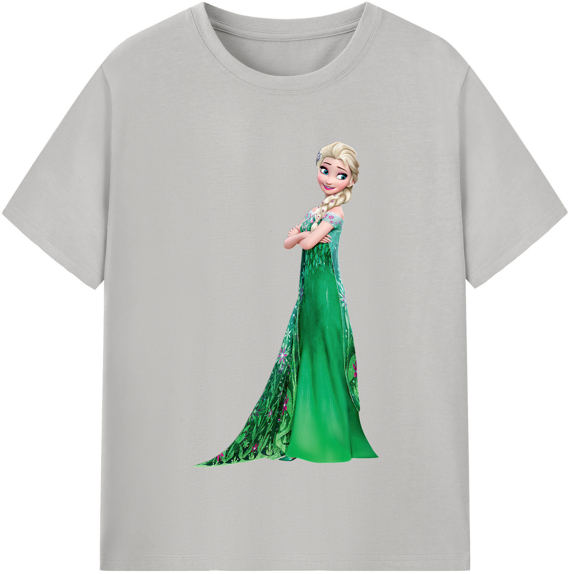 （画像用） アナと雪の女王 アンナ エルサ Frozen Anna Elsa レディースカジュアルプリントTシャツ（綿100％）