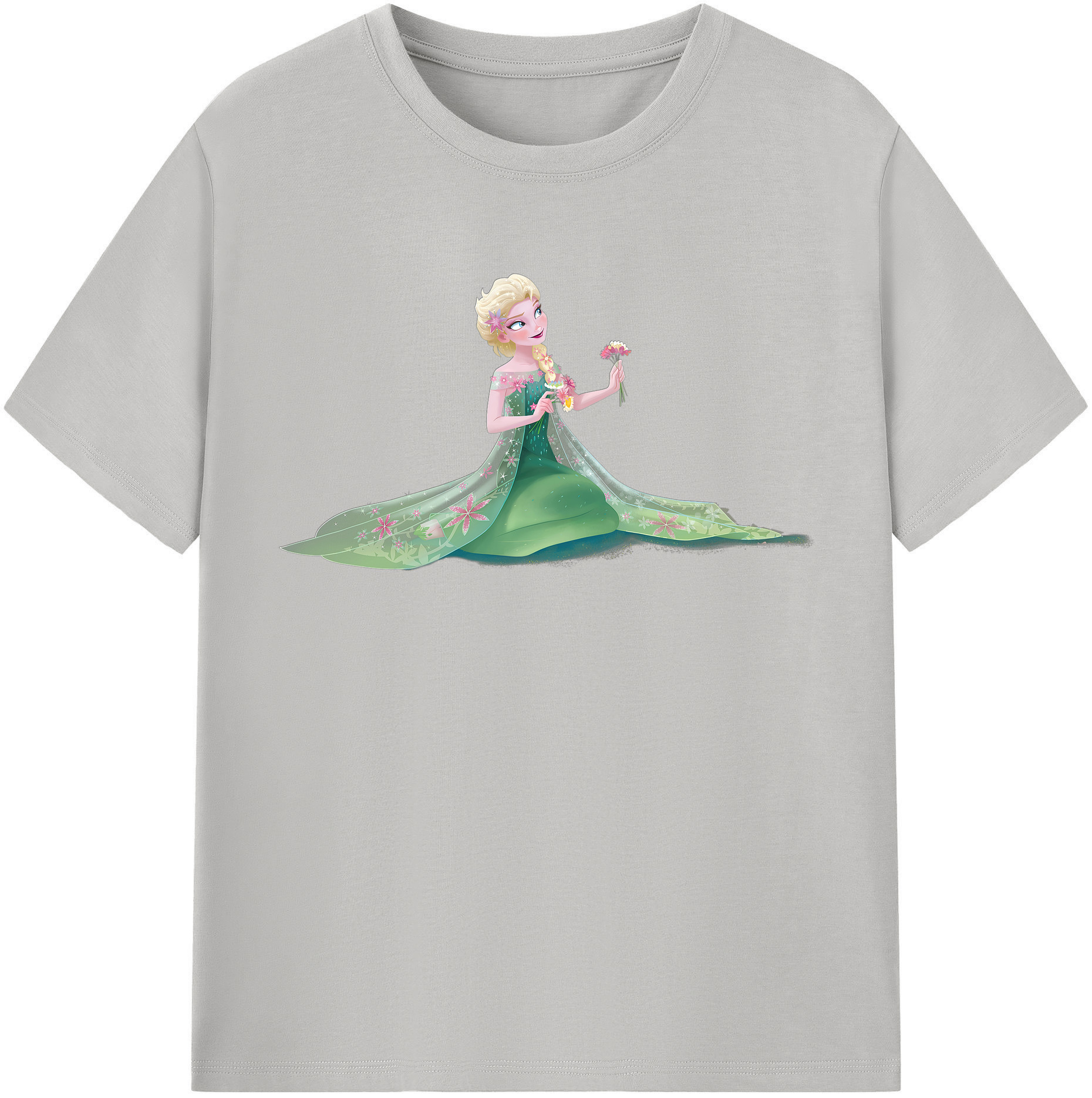 （画像用） アナと雪の女王 アンナ エルサ Frozen Anna Elsa レディースカジュアルプリントTシャツ（綿100％）